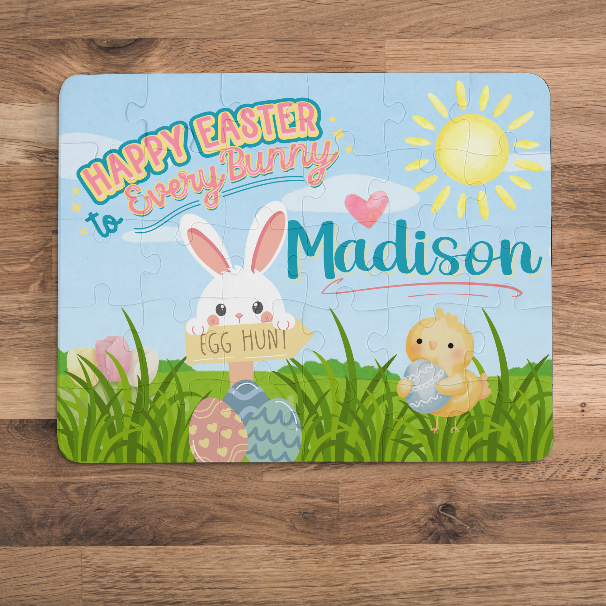 Personalized Easter Bunny Puzzle – Custom Name Kids' Easter Gift Printify
