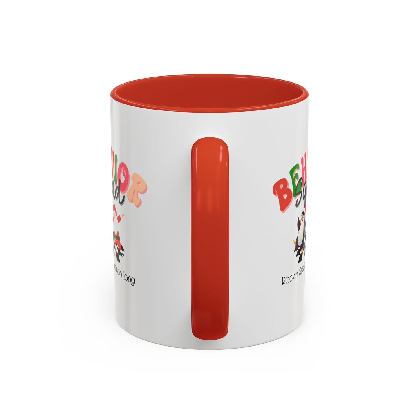 Personalized Behavior Squad Rockin’ Session All Season Long Accent Mug – Holiday ABA Coffee Cup for Therapists & Teams Affordable ABA Materials