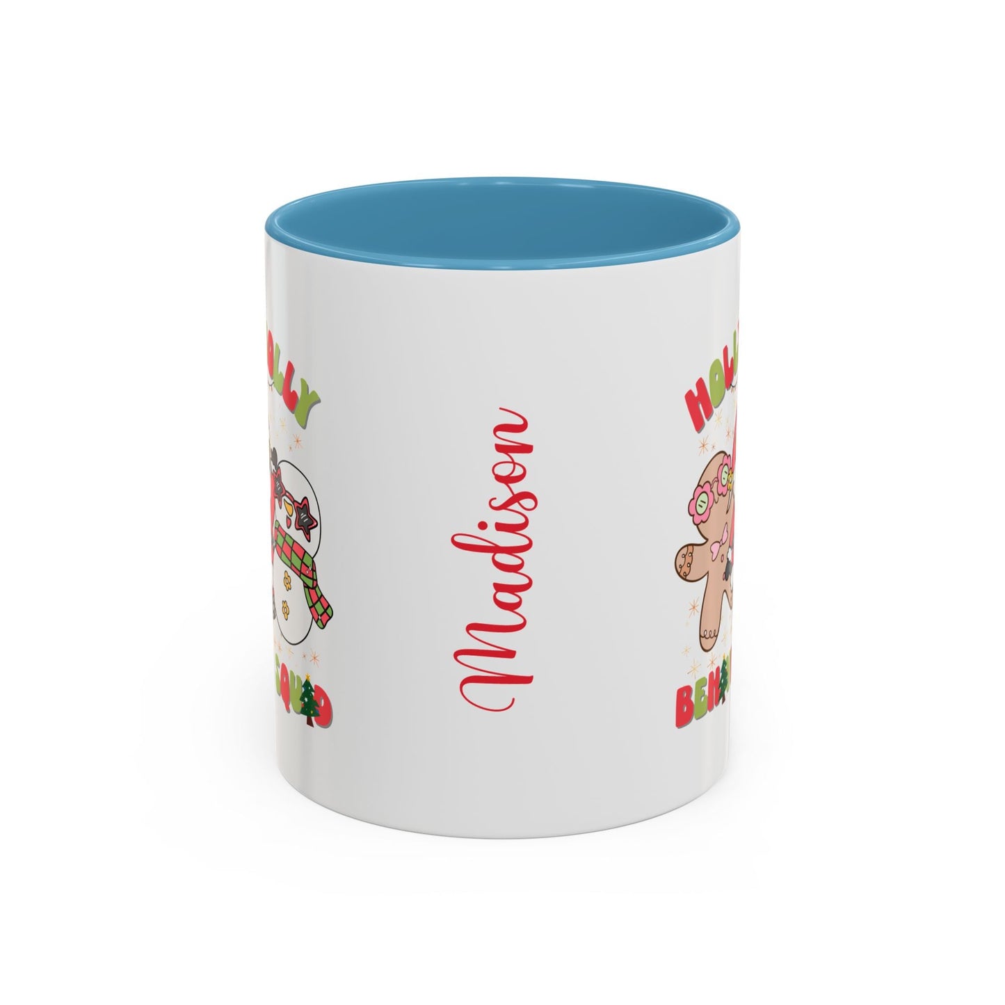 Personalized Holly Jolly Behavior Squad Accent Mug – Custom Holiday Gift for ABA Teams & Therapists Printify