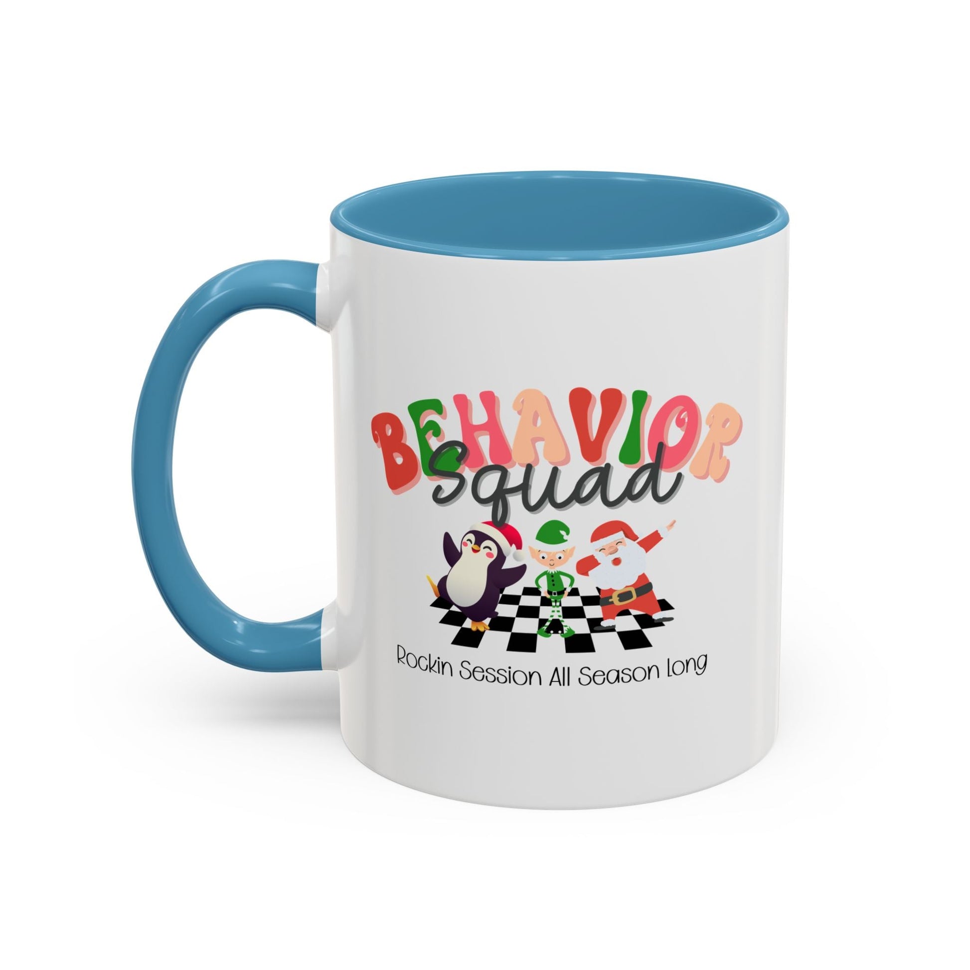 Personalized Behavior Squad Rockin’ Session All Season Long Accent Mug – Holiday ABA Coffee Cup for Therapists & Teams Affordable ABA Materials