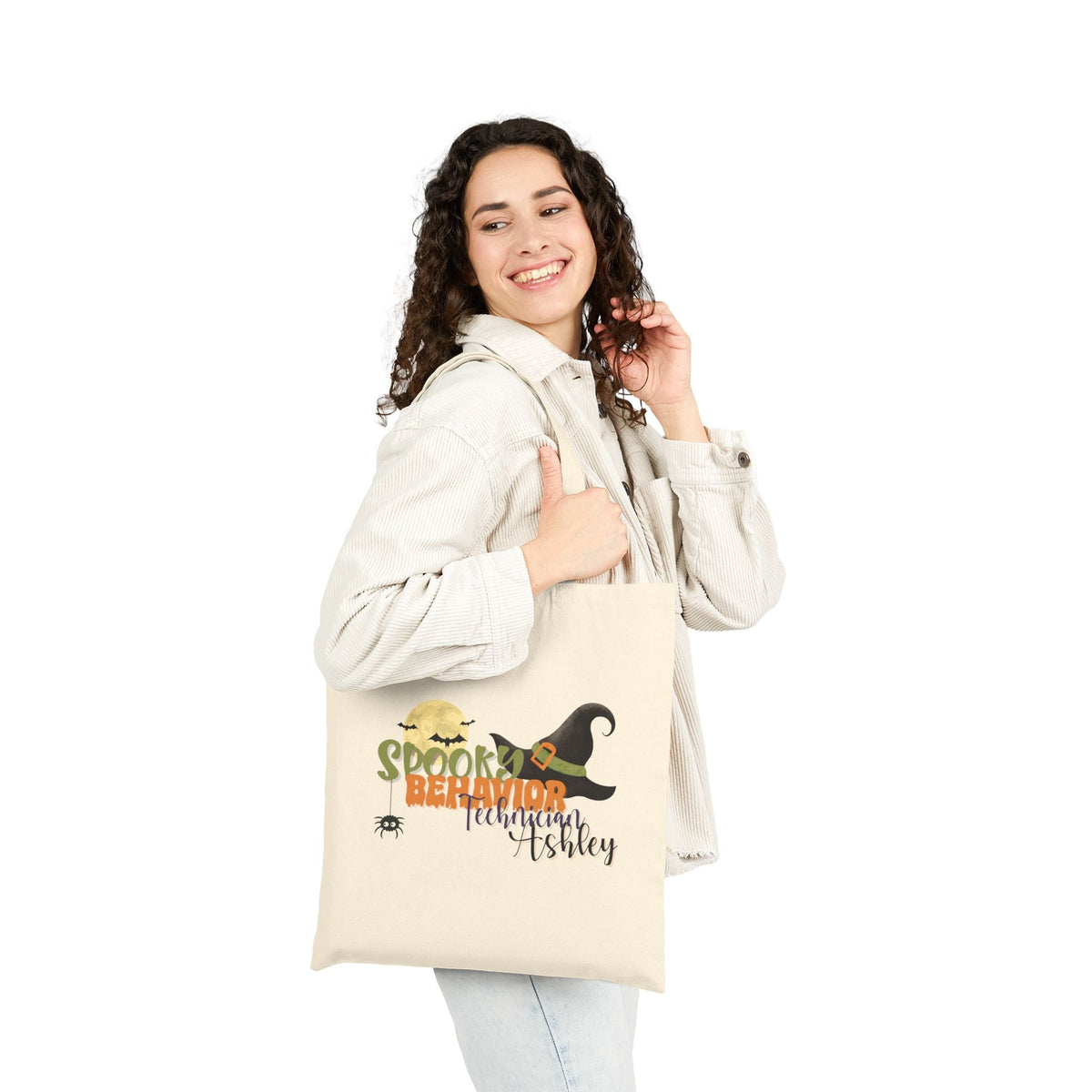 Personalized Spooky Behavior Technician Halloween Tote Bag Printify