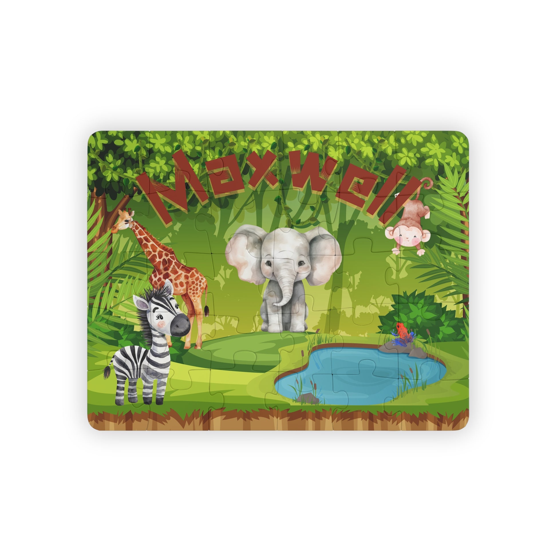 Personalized Jungle-Themed 30-Piece Puzzle for Kids Printify