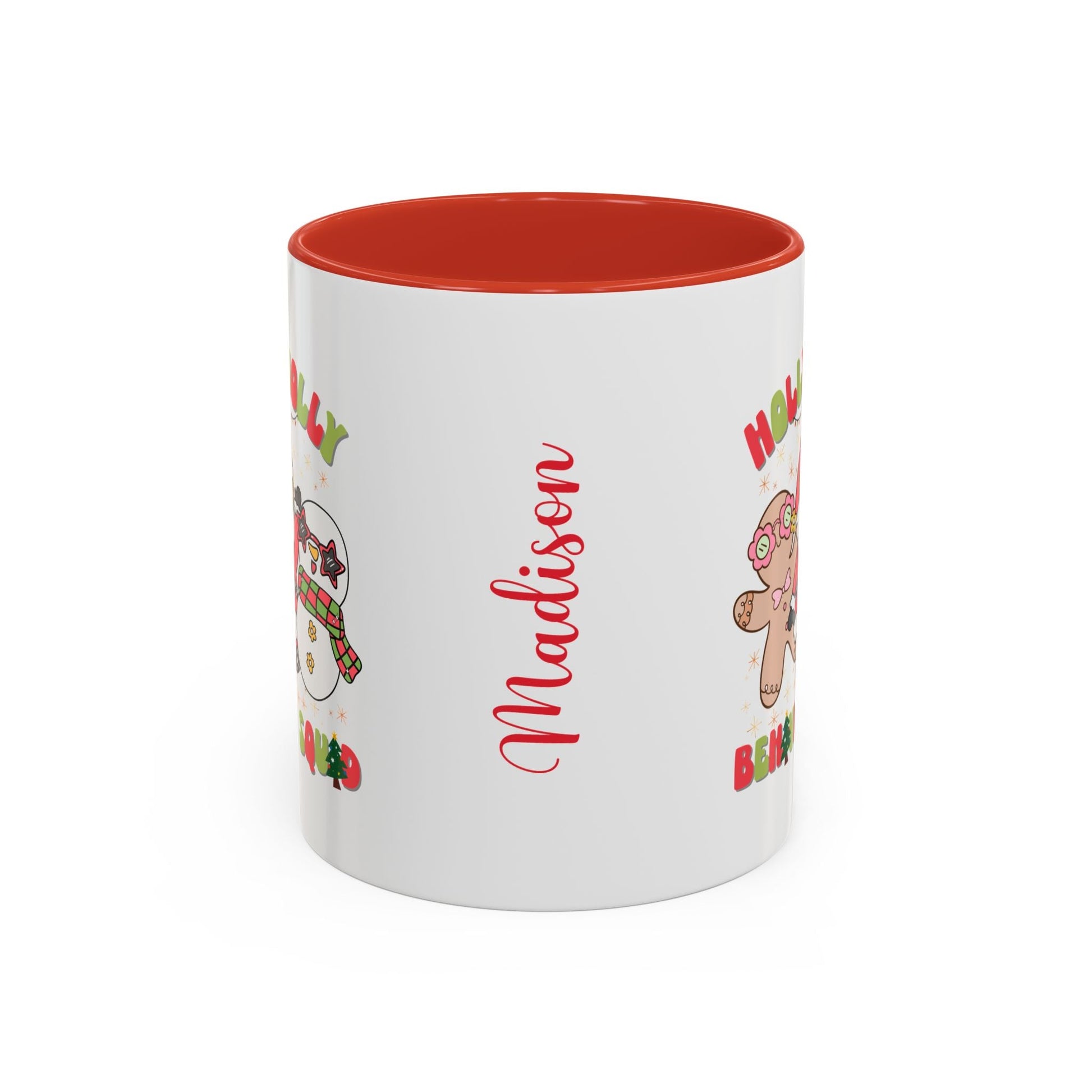 Personalized Holly Jolly Behavior Squad Accent Mug – Custom Holiday Gift for ABA Teams & Therapists Printify