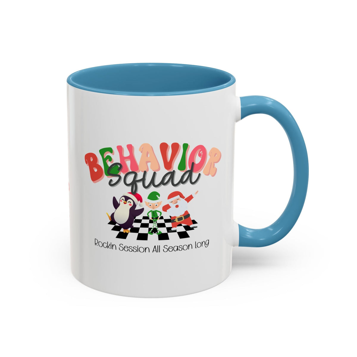 Personalized Behavior Squad Rockin’ Session All Season Long Accent Mug – Holiday ABA Coffee Cup for Therapists & Teams Printify