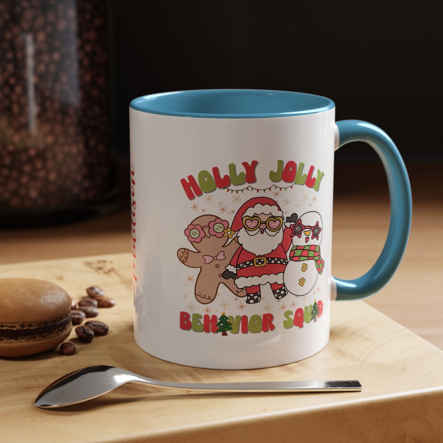 Personalized Holly Jolly Behavior Squad Accent Mug – Custom Holiday Gift for ABA Teams & Therapists Affordable ABA Materials