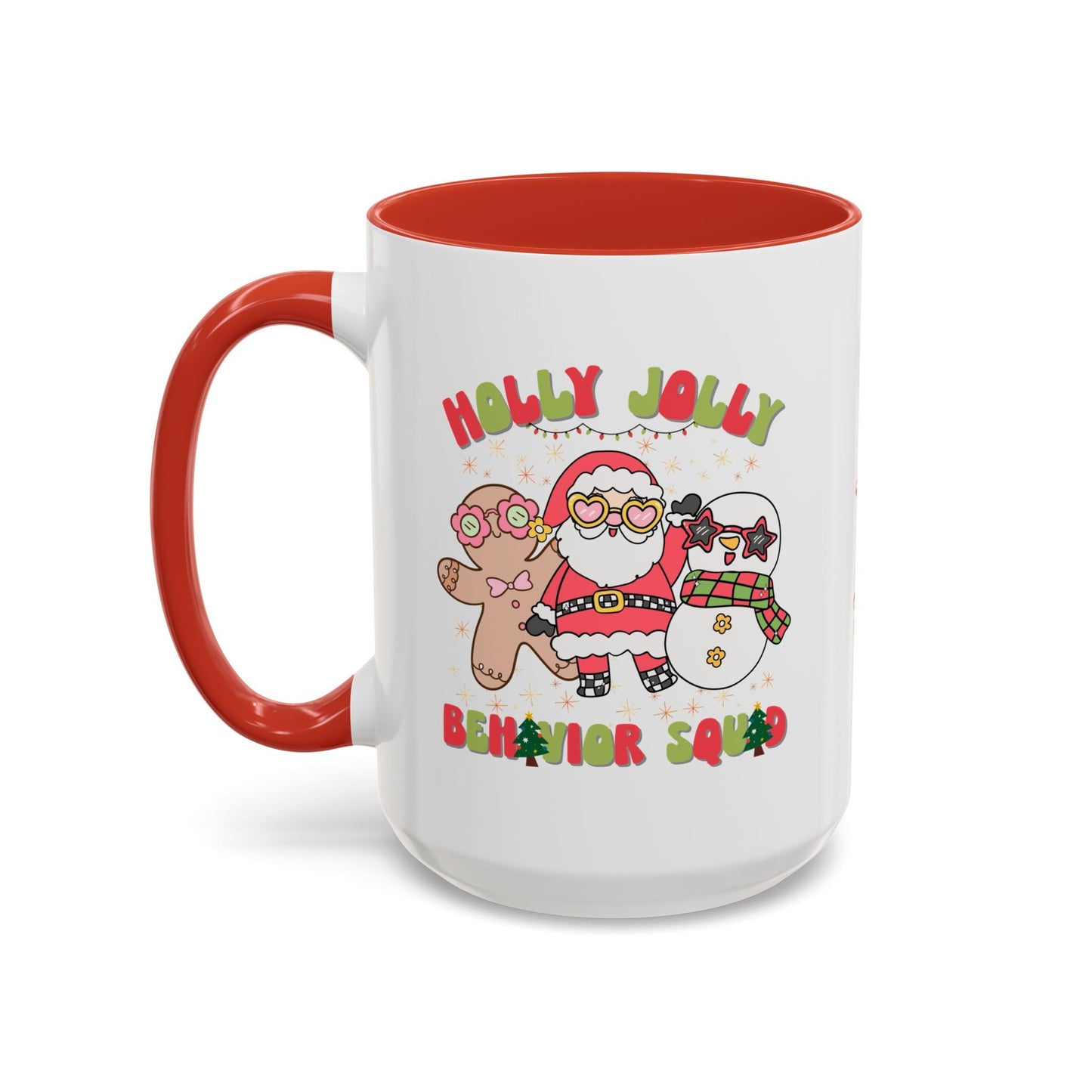Personalized Holly Jolly Behavior Squad Accent Mug – Custom Holiday Gift for ABA Teams & Therapists Printify