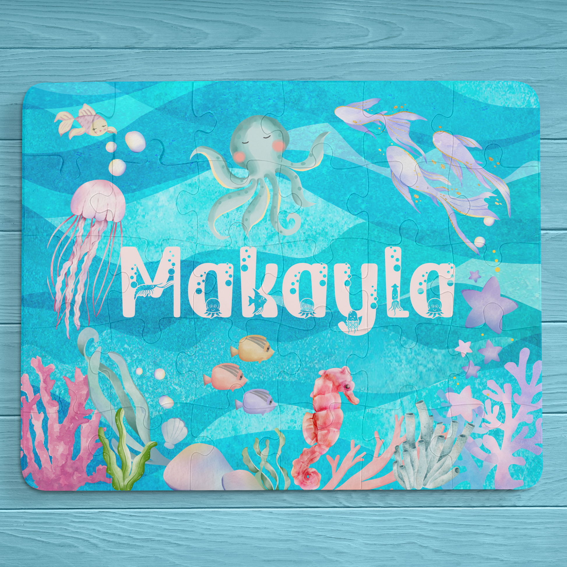Personalized Kids' Ocean Puzzle - 30-Piece Educational Fun for Children Affordable ABA Materials
