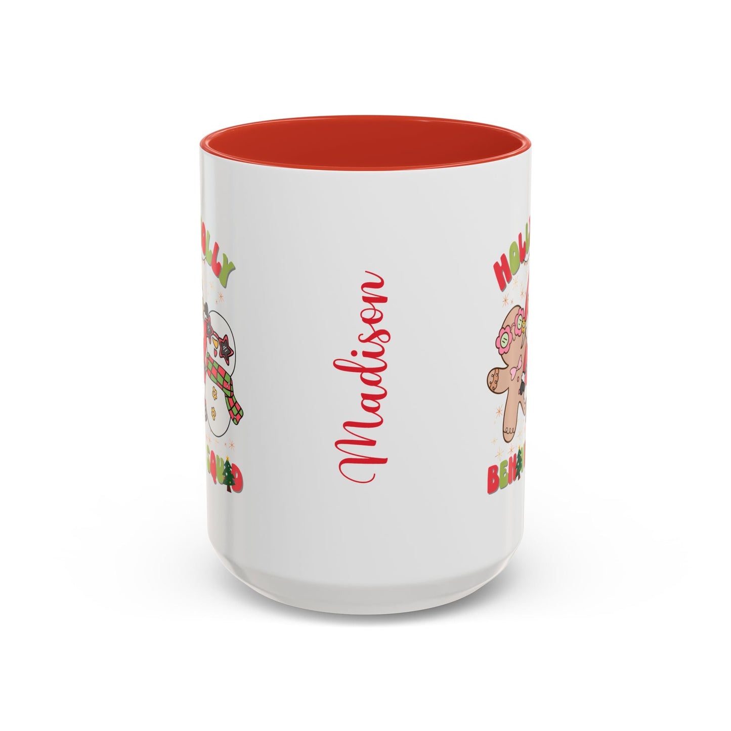 Personalized Holly Jolly Behavior Squad Accent Mug – Custom Holiday Gift for ABA Teams & Therapists Printify