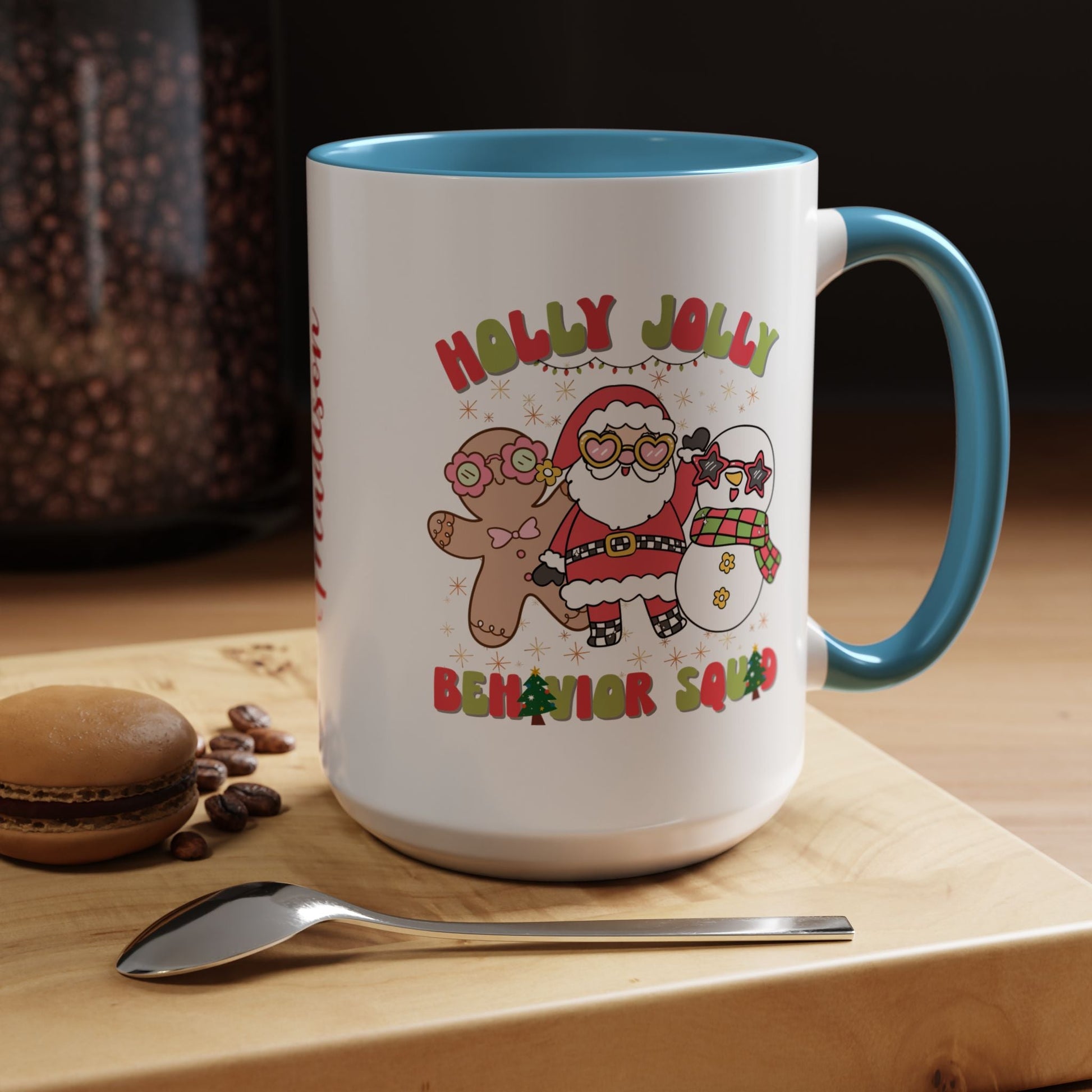 Personalized Holly Jolly Behavior Squad Accent Mug – Custom Holiday Gift for ABA Teams & Therapists Affordable ABA Materials
