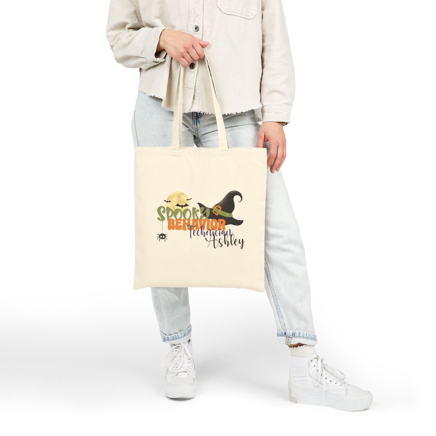 Personalized Spooky Behavior Technician Halloween Tote Bag Printify