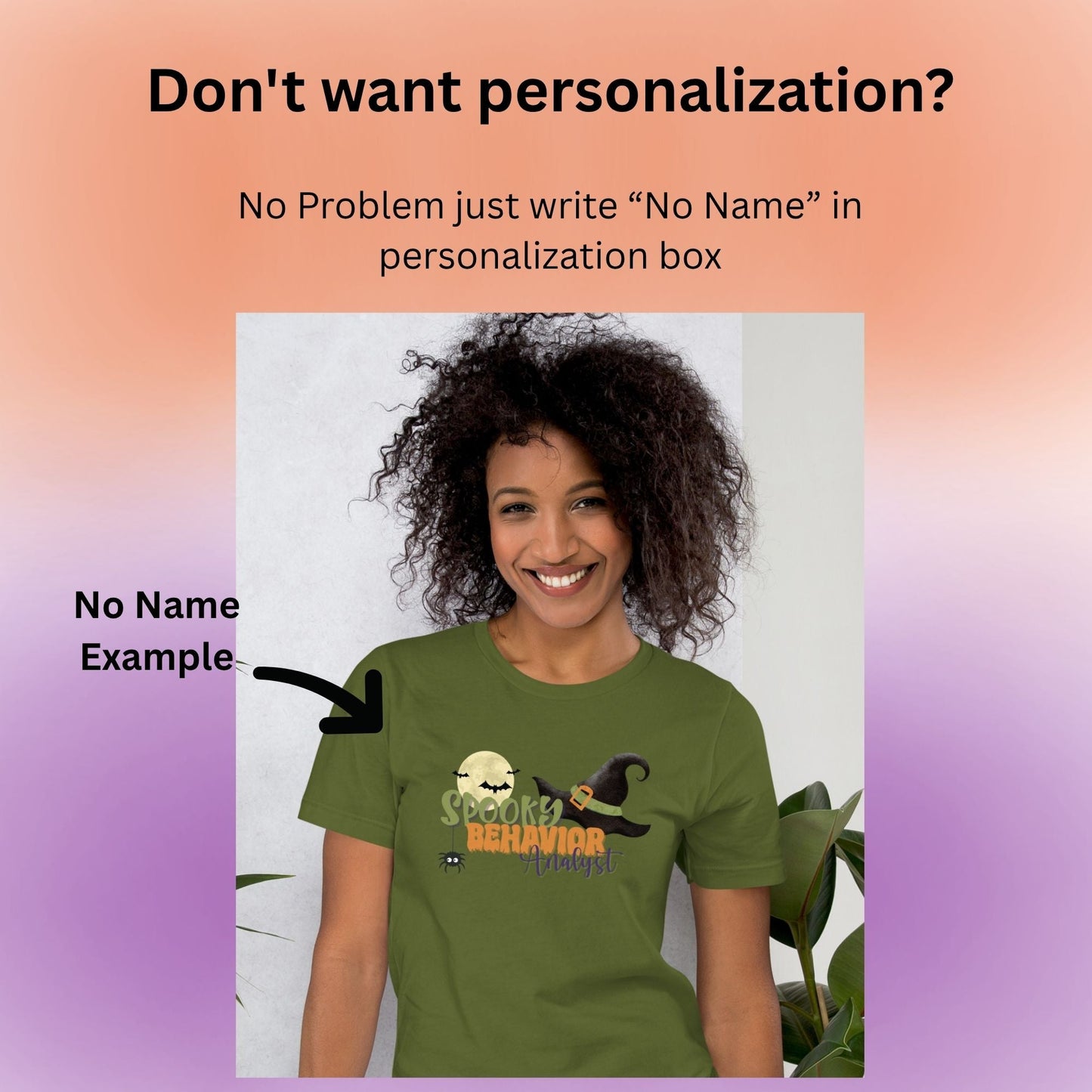 Personalized Spooky Behavior Analyst Halloween Unisex T-Shirt – Witch Hat, Scary Moon & Custom Name Affordable ABA Materials