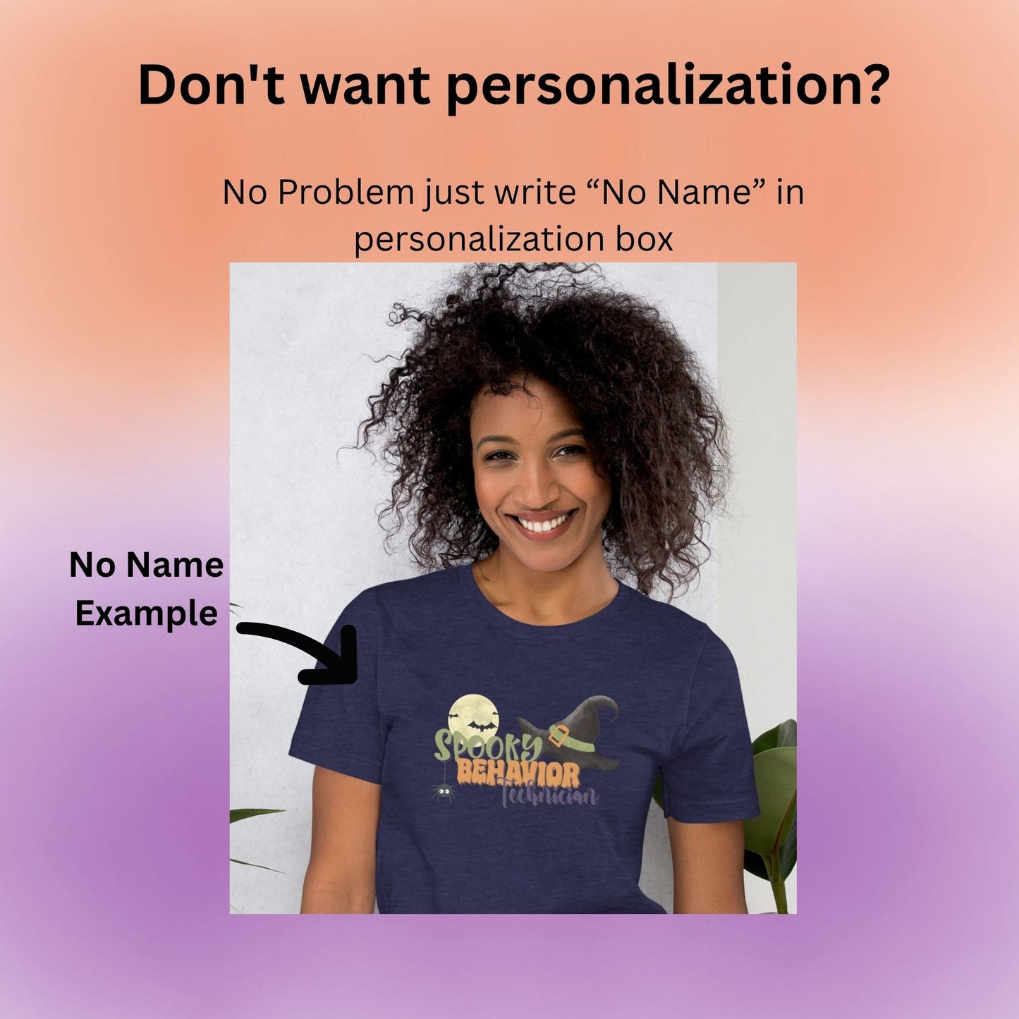 Personalized Spooky Behavior Technician Halloween T-Shirt – Witch Hat, Moon & Custom Name -Unisex Tee Affordable ABA Materials