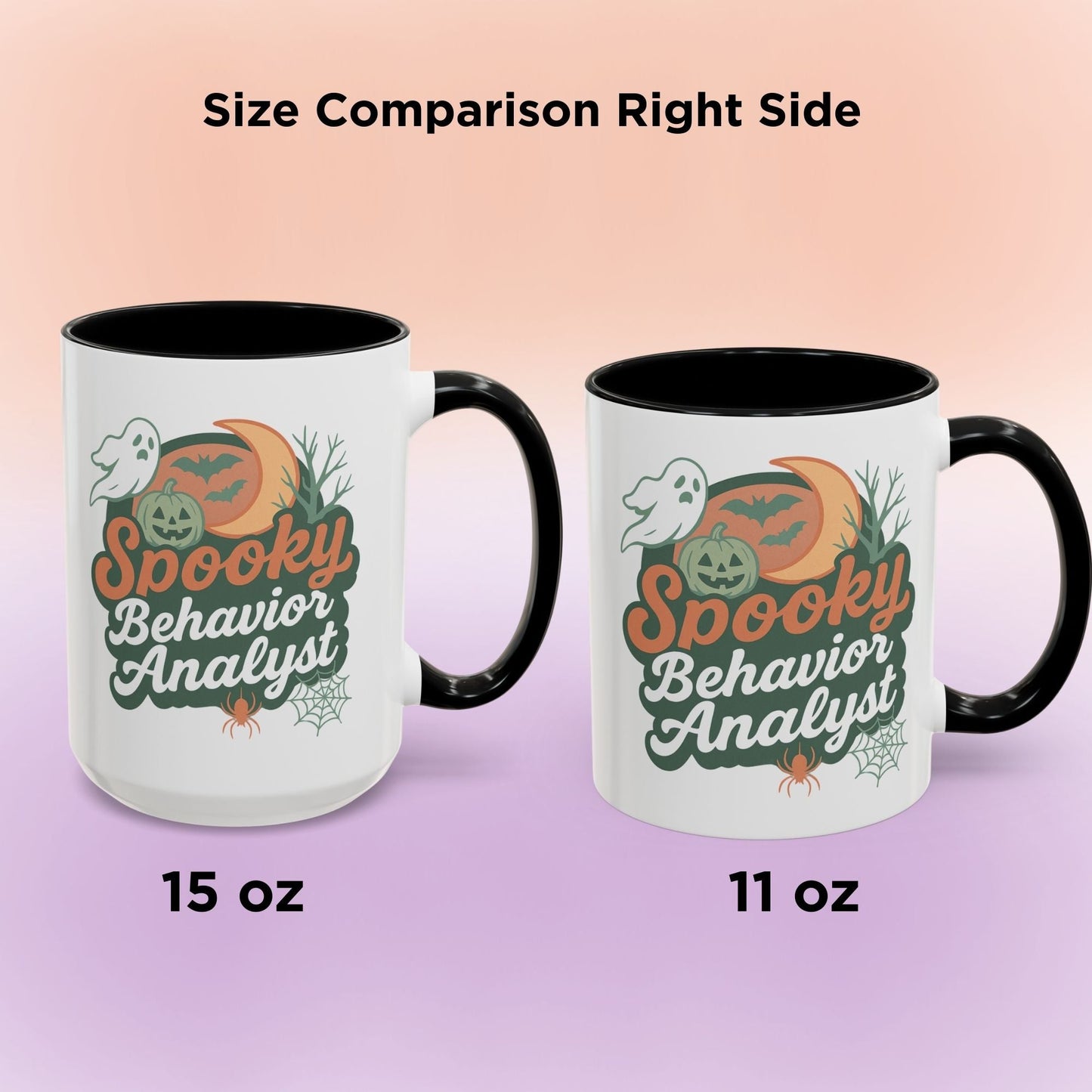 Personalized Spooky Behavior Analyst Accent Mug – Custom Name Coffee Cup, 11oz & 15oz, 4 Colors Affordable ABA Materials
