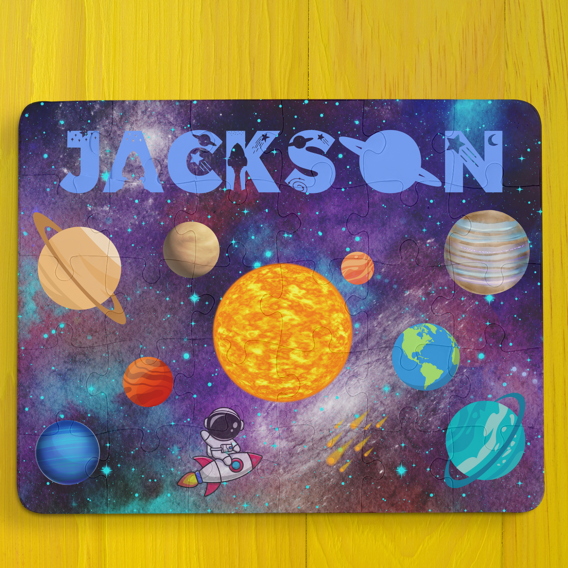 Personalized Kids' Space Puzzle Educational Gift for Child Affordable ABA Materials