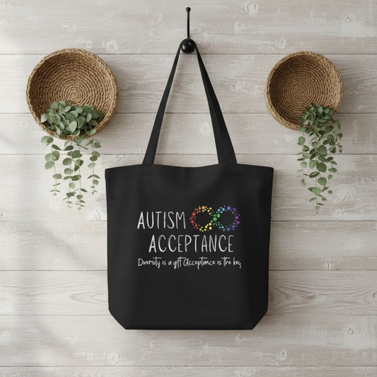 Autism Acceptance Bag - Spread the Message of Acceptance and Diversity Tote Bag with Option to Personalize Affordable ABA Materials