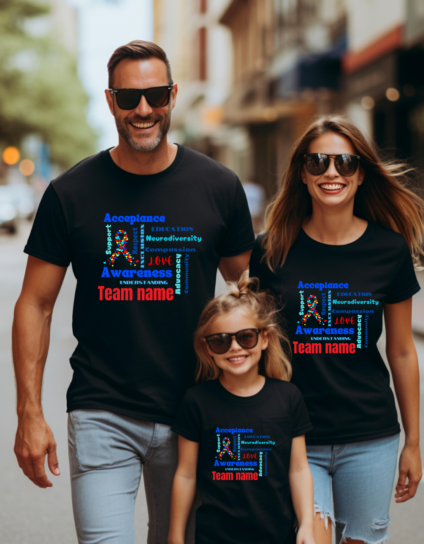 Customized Team Shirt for Autism Walk with Word Art Design for Support & Awareness Adult Unisex T-Shirt