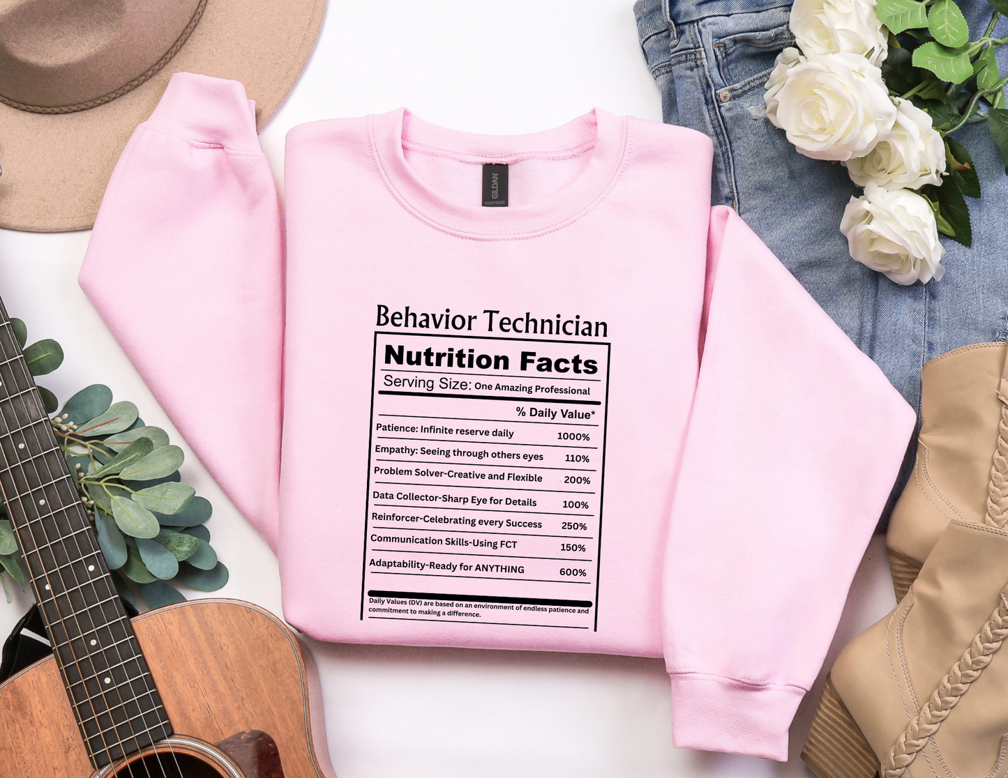 Behavior Technician Nutrition Facts" Unisex Sweater Affordable ABA Materials