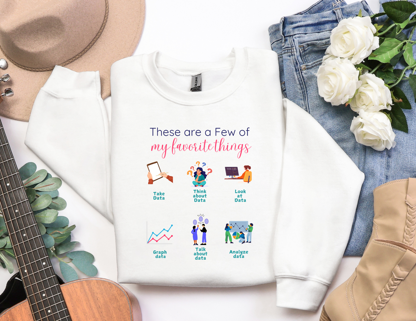 "These Are a Few of My Favorite Things - Data Edition" Unisex Sweater Affordable ABA Materials
