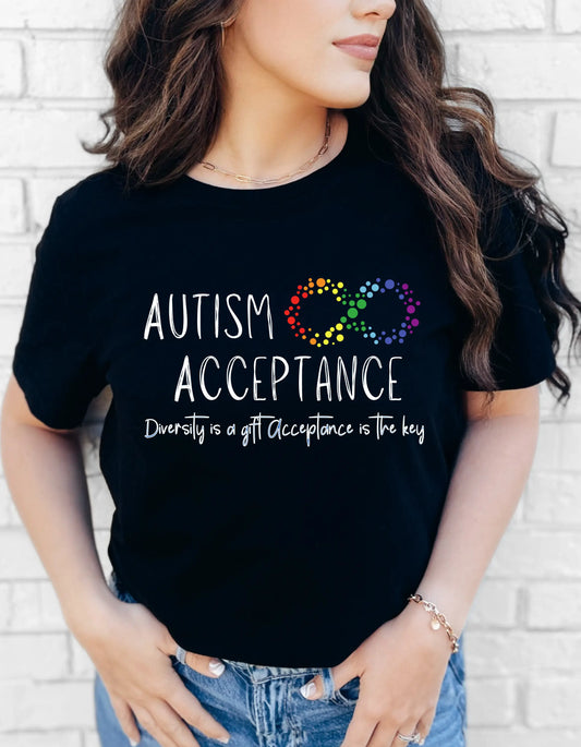 Empowering Unisex Shirt for Autism Acceptance -Spread the Message of Diversity & Acceptance for Supporters of the Autism Community Affordable ABA Materials