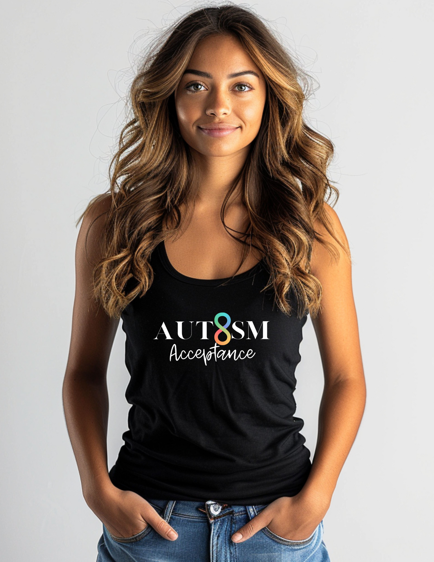 Autism Acceptance Infinity Symbol Tank Top – Celebrate Neurodiversity Unisex Design Affordable ABA Materials