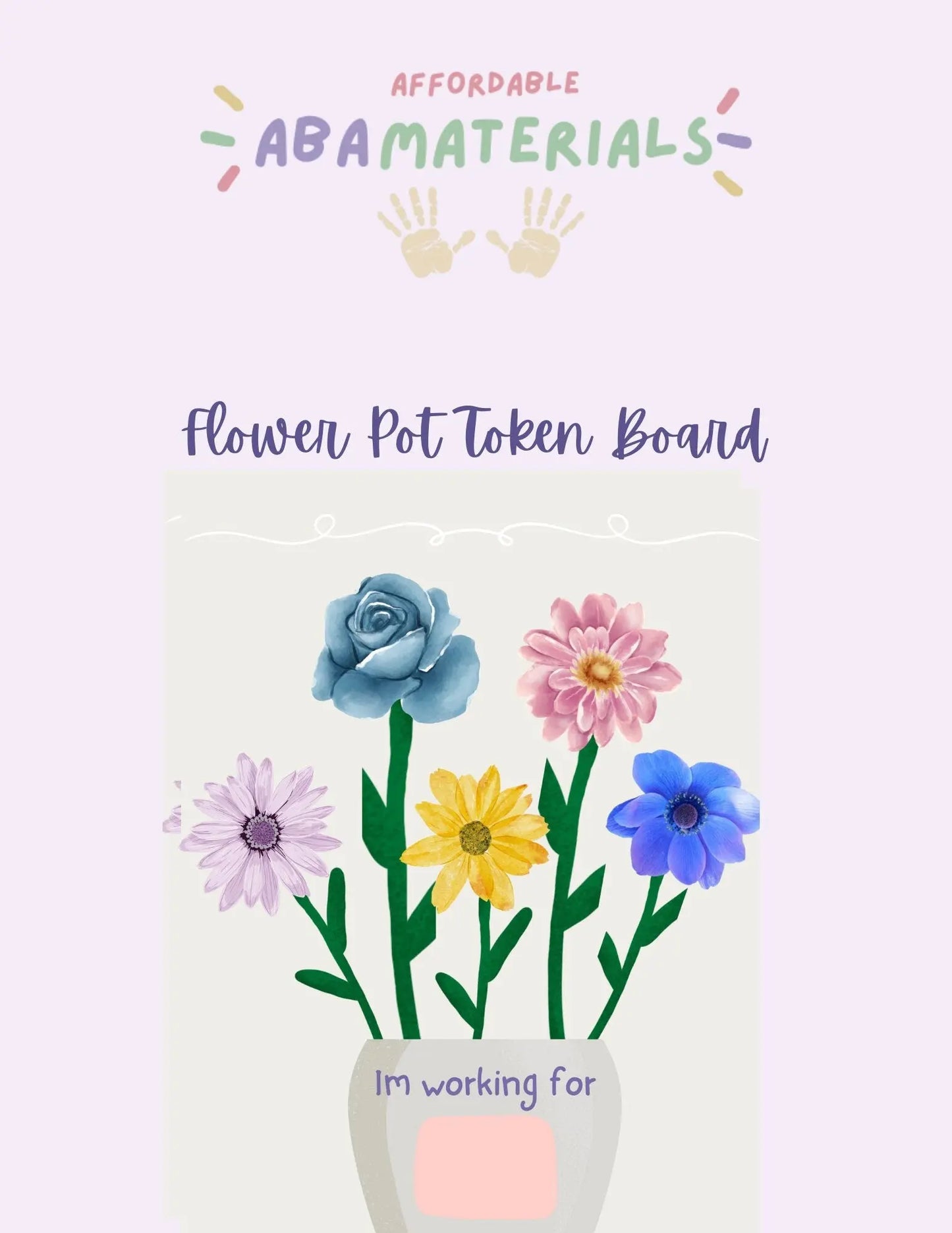 Flower Themed Token Board, Token Economy Token System Reward Board Reward Chart Printable Reward Board Printable PDF I'm Working for Board My Store