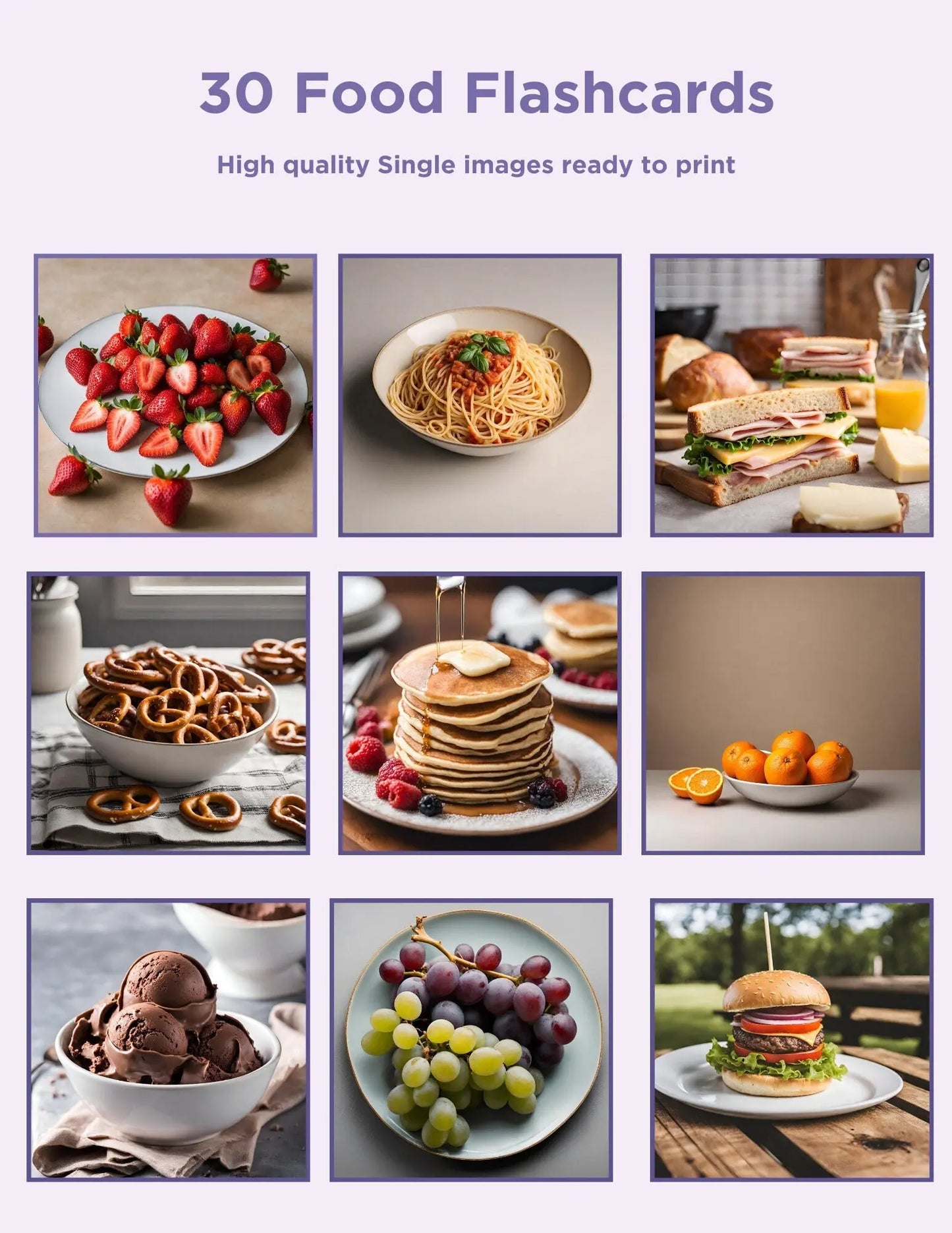 30 Food bundle Flash Cards , Restaurant, Rewards food therapy, Kids Board Chart , Nomenclature, Montessori, Digital download, Printable. My Store