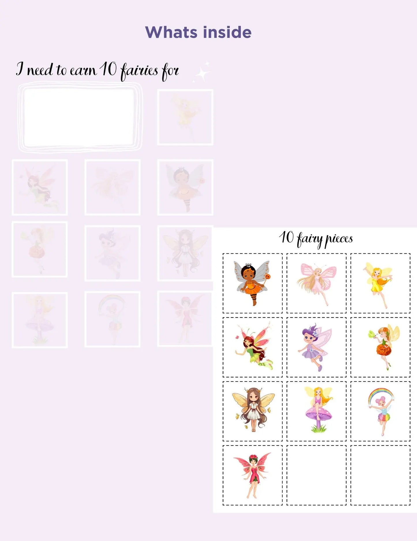 Fairy Themed Token Board, Token Economy Token System Reward Board Reward Chart Printable Reward Board Printable PDF I'm Working for Board My Store