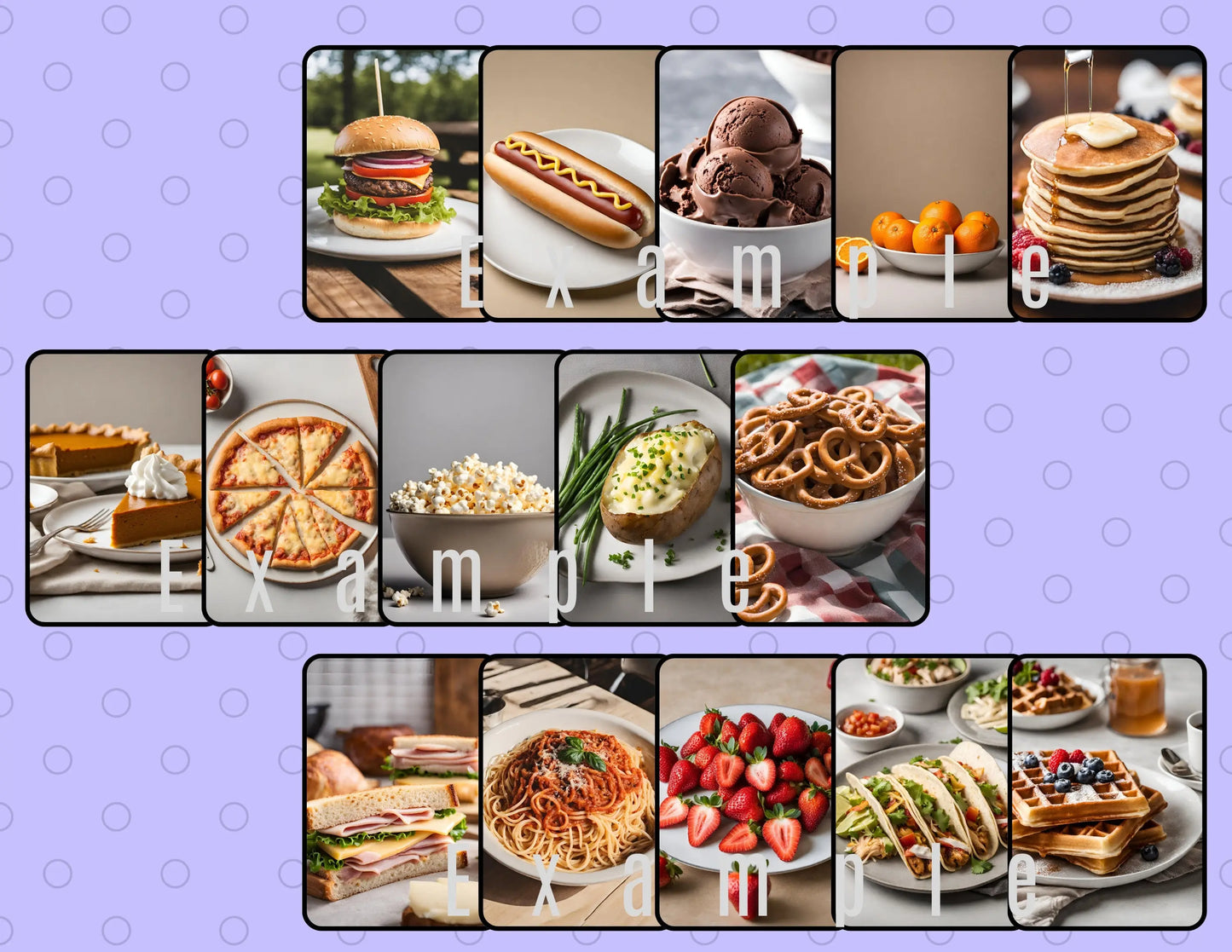 30 Food bundle Flash Cards , Restaurant, Rewards food therapy, Kids Board Chart , Nomenclature, Montessori, Digital download, Printable. My Store