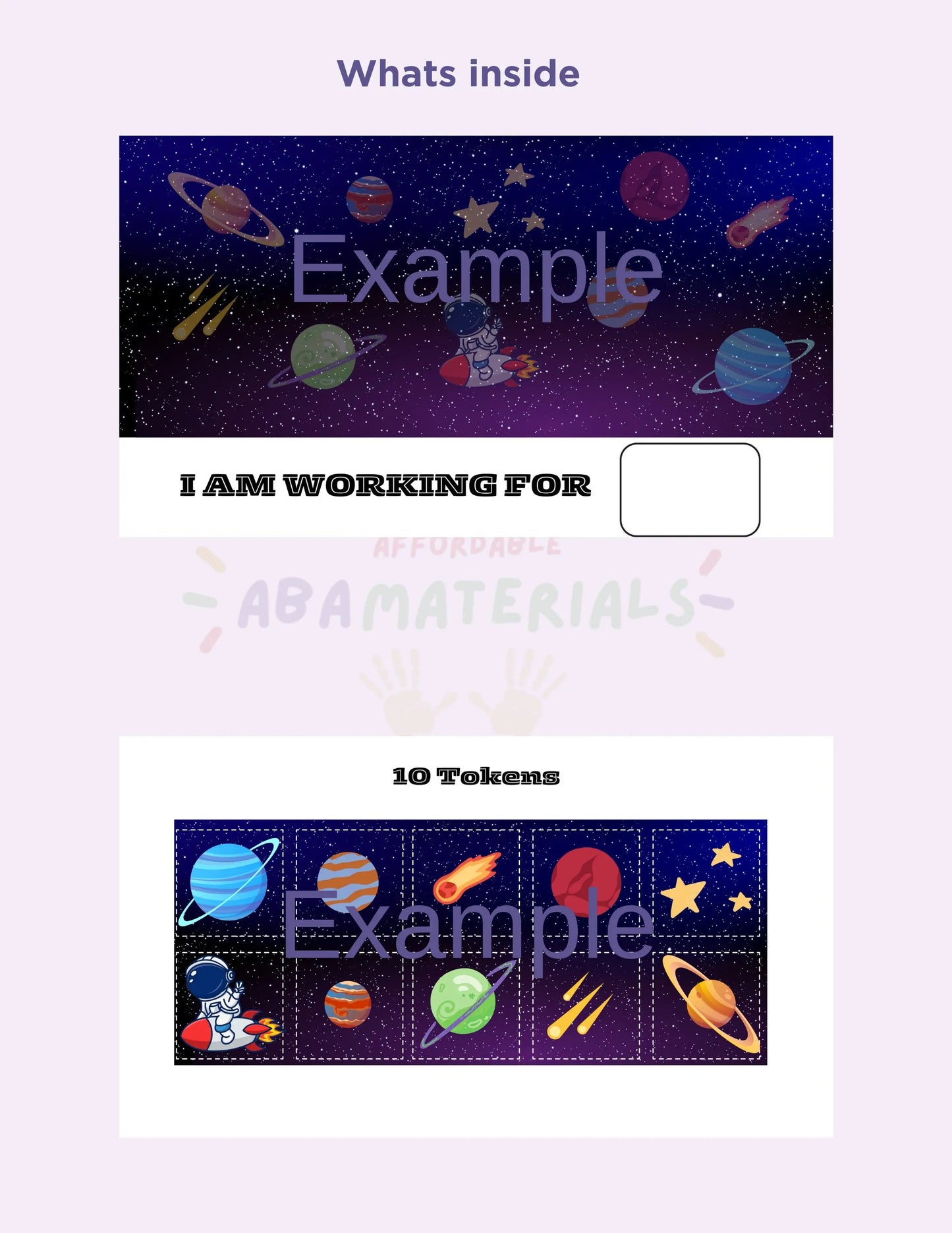 Space Themed Token Board, Token Economy Token System Reward Board Reward Chart Printable Reward Board Printable PDF I'm Working for Board My Store