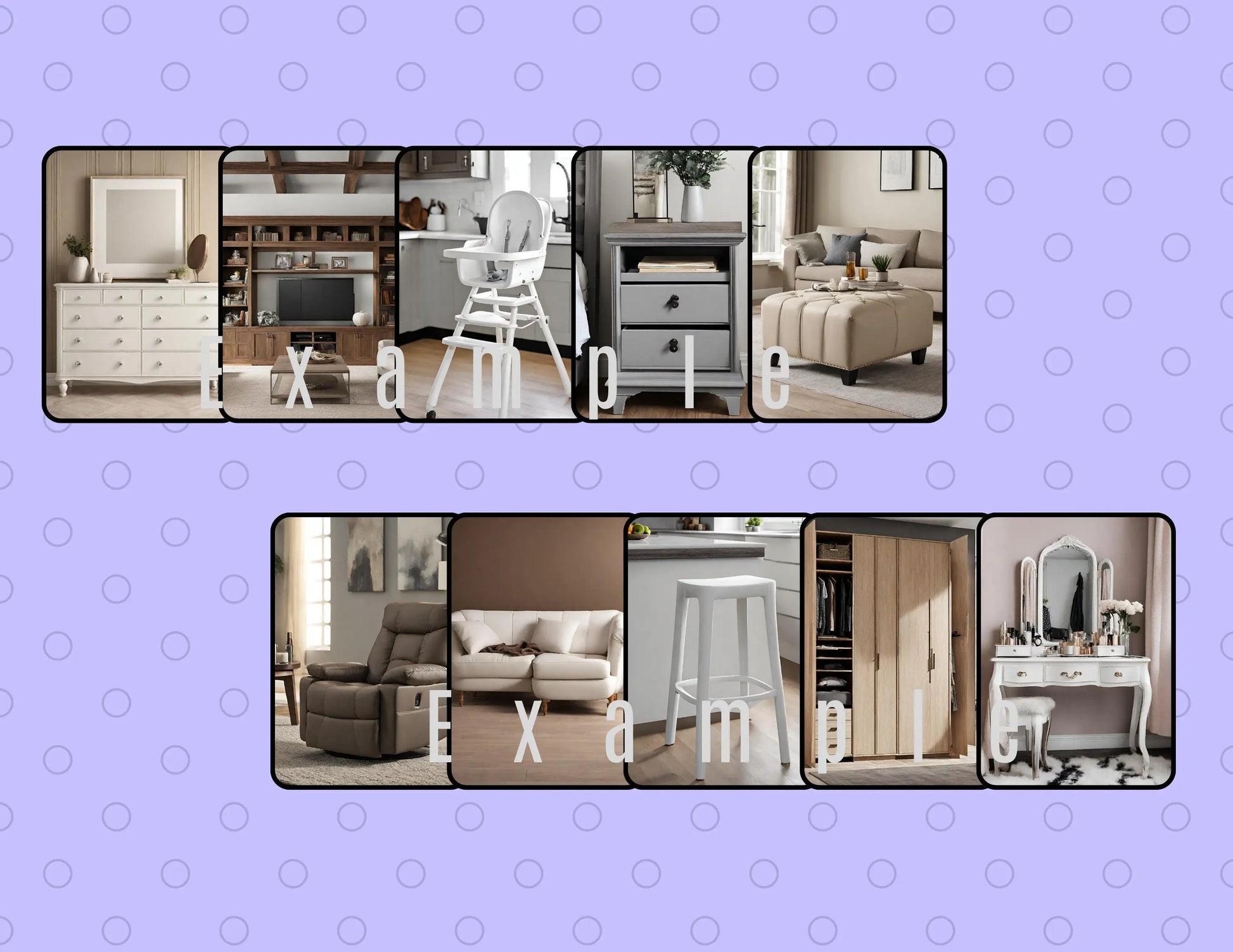 Furniture Flash Cards - 20 Printable Furniture Flashcards for Kids Flash Card Set for Teachers and Parents Print at home Digital File My Store