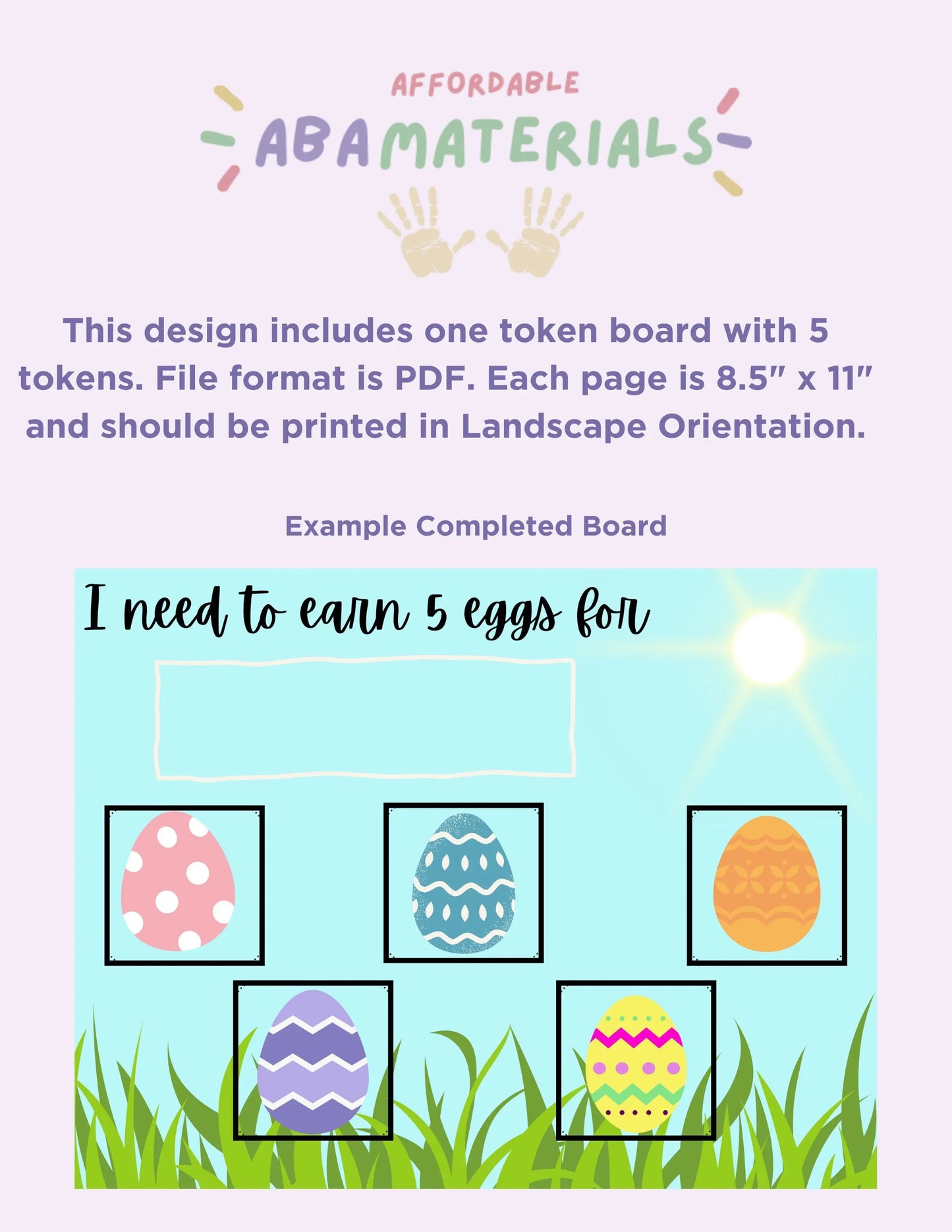 Printable Easter Egg Token Economy System - 5 Piece Token Board Reward Tokens for Reinforcing Behavior Reward Chart I'm Working for Board My Store