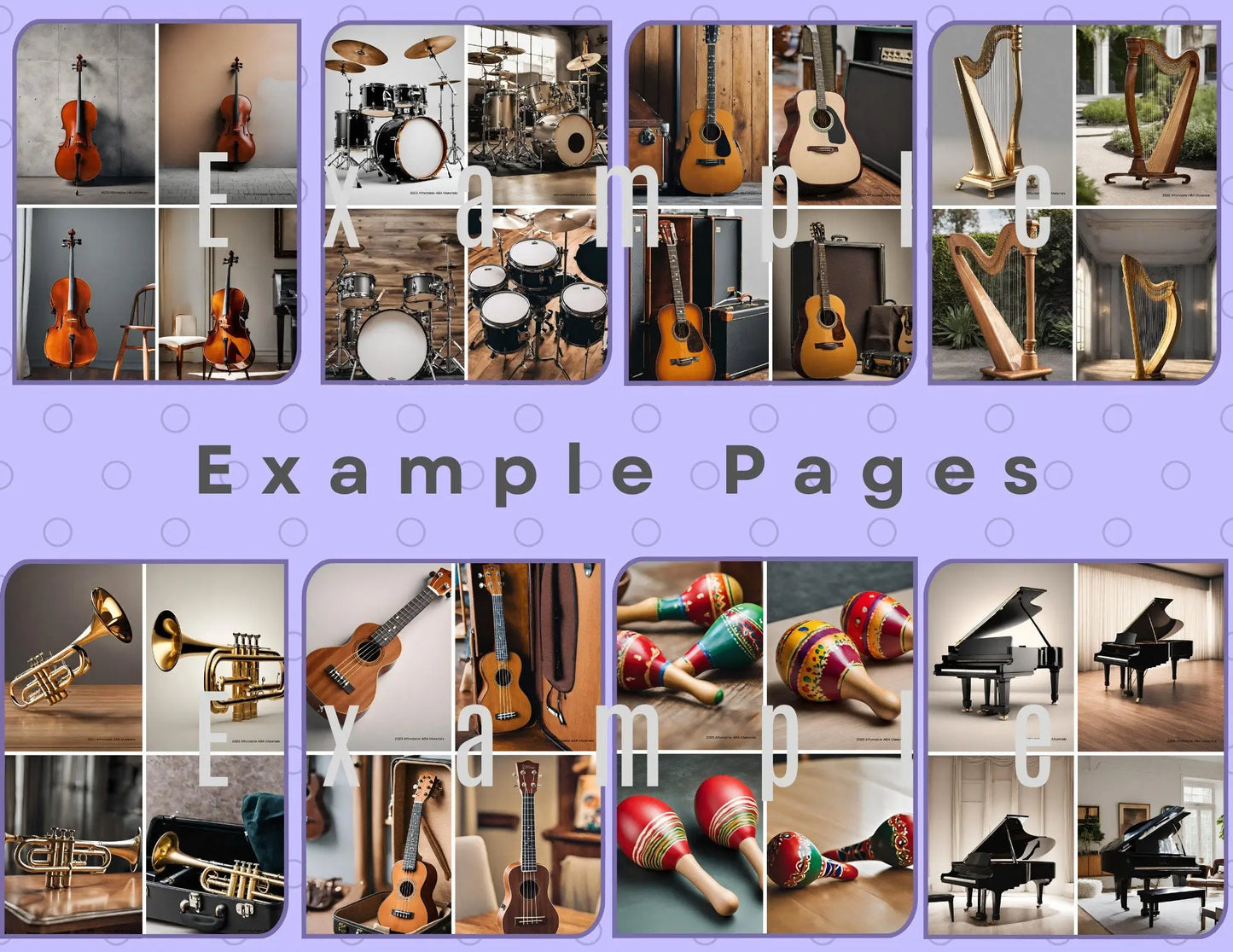 Musical Instrument Printable Flash Cards- 20 Picture Cards of Instruments for Music Lovers Visual Aide Montessori Cards Flashcards for Kids My Store