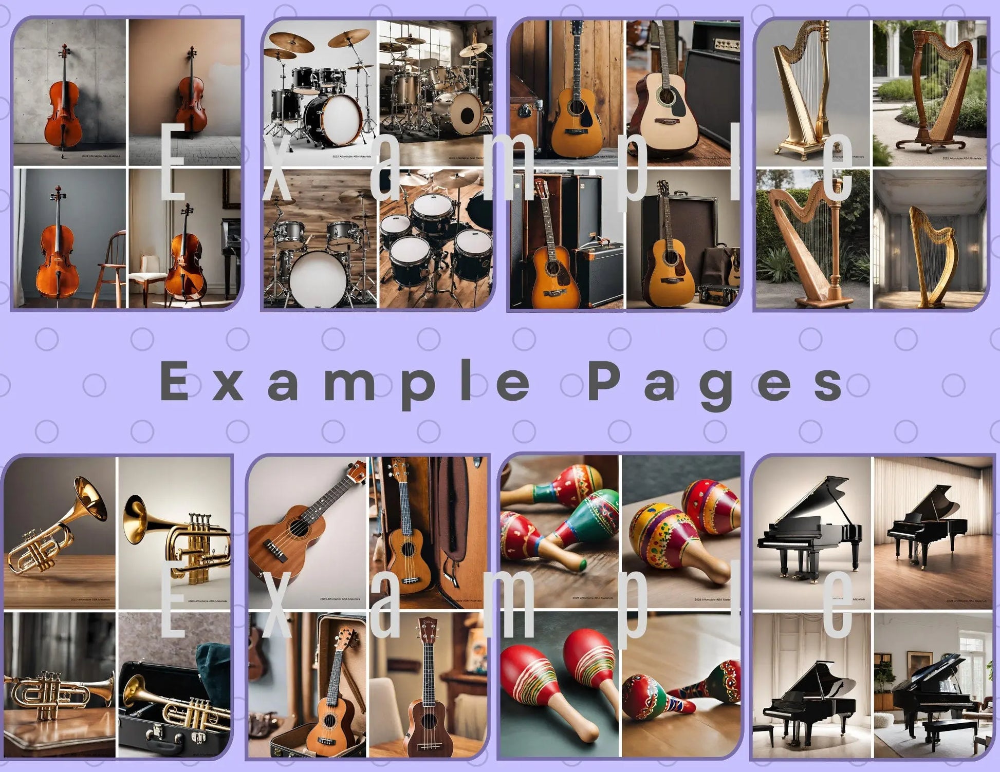 Musical Instrument Printable Flash Cards- 20 Picture Cards of Instruments for Music Lovers Visual Aide Montessori Cards Flashcards for Kids My Store