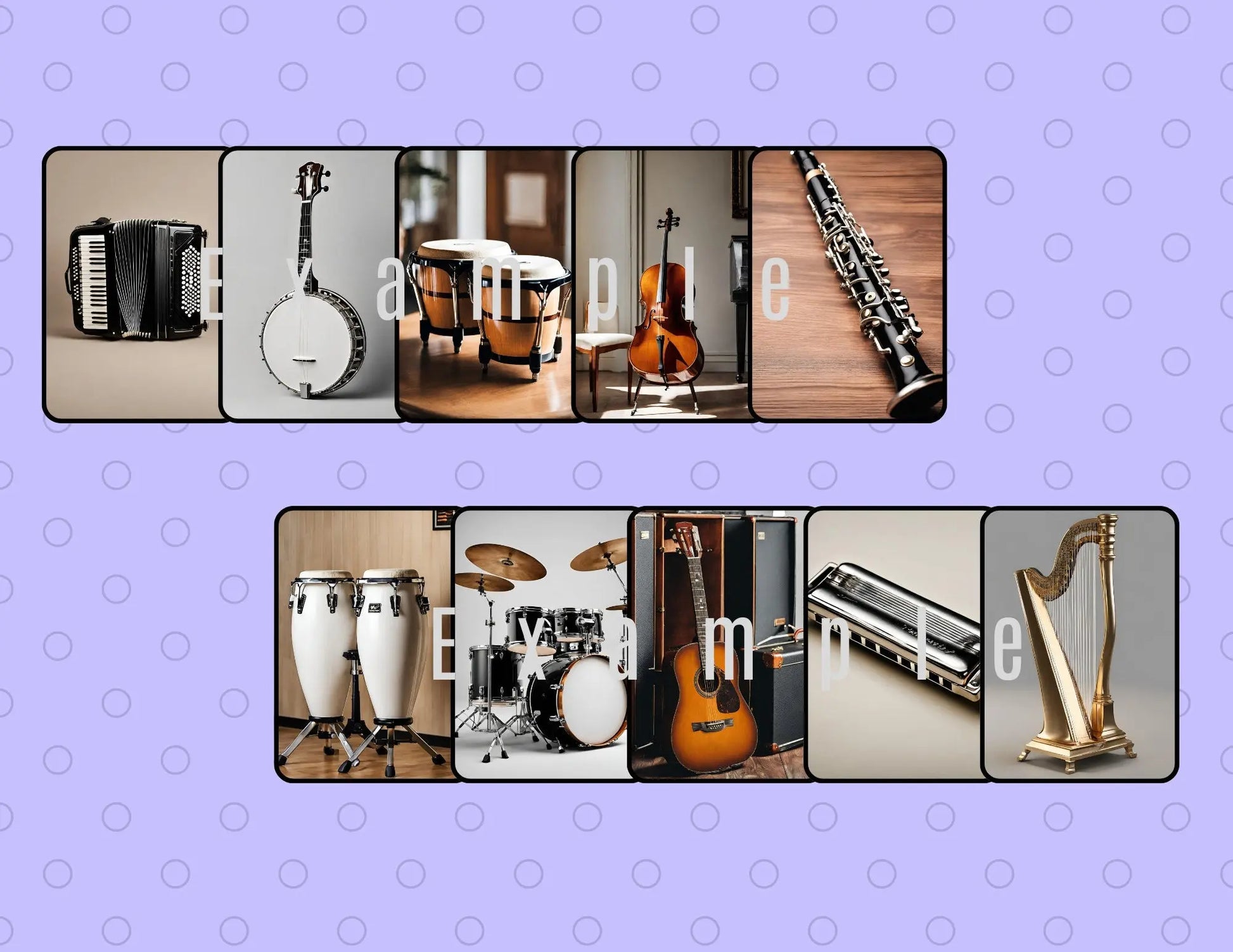 20 Musical Instrument Printable Flash Card Set- Perfect Flashcards for Kids or Teachers Pictures of Instruments Montessori Cards Digital My Store