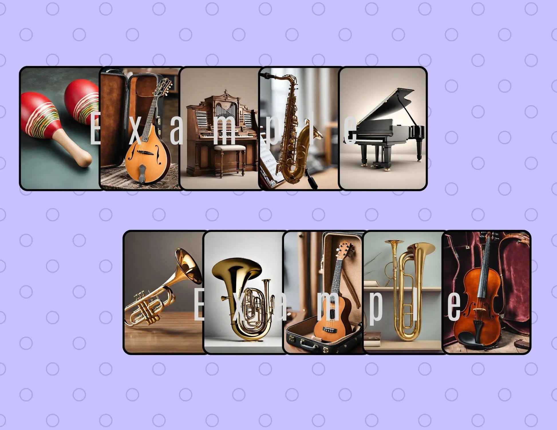 20 Musical Instrument Printable Flash Card Set- Perfect Flashcards for Kids or Teachers Pictures of Instruments Montessori Cards Digital My Store