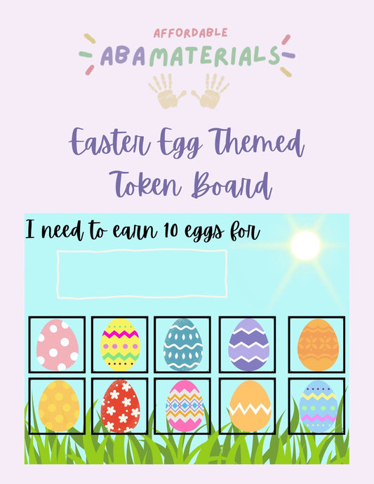 Colorful Easter Egg 10 Piece Print at Home Token Board for Behavior Management and Rewards Printable Reward Chart I am working for Board My Store
