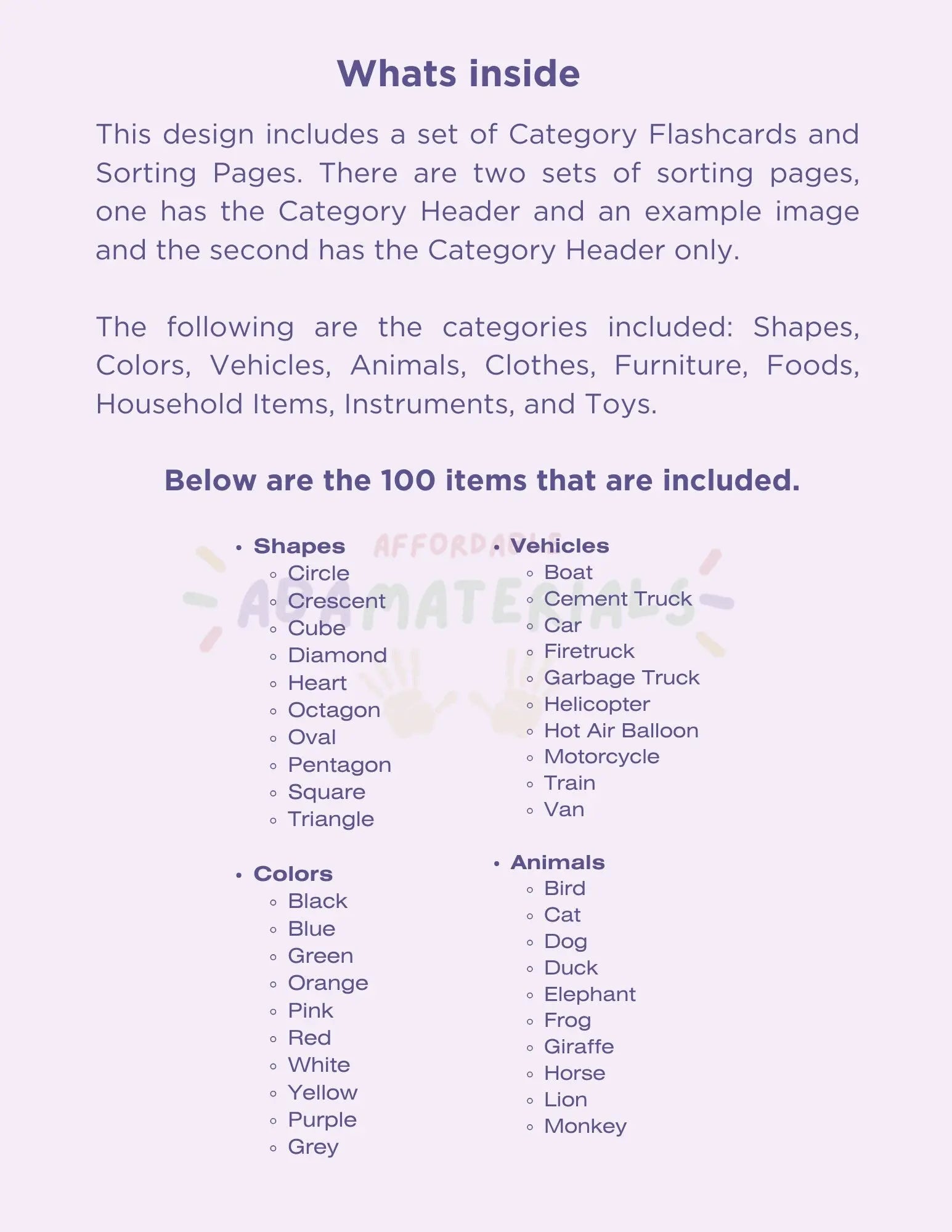 Category Printable Flash Card Bundle: Things That Go Together Set with 100 Images & Sorting Pages Perfect for School or Therapy Sessions My Store