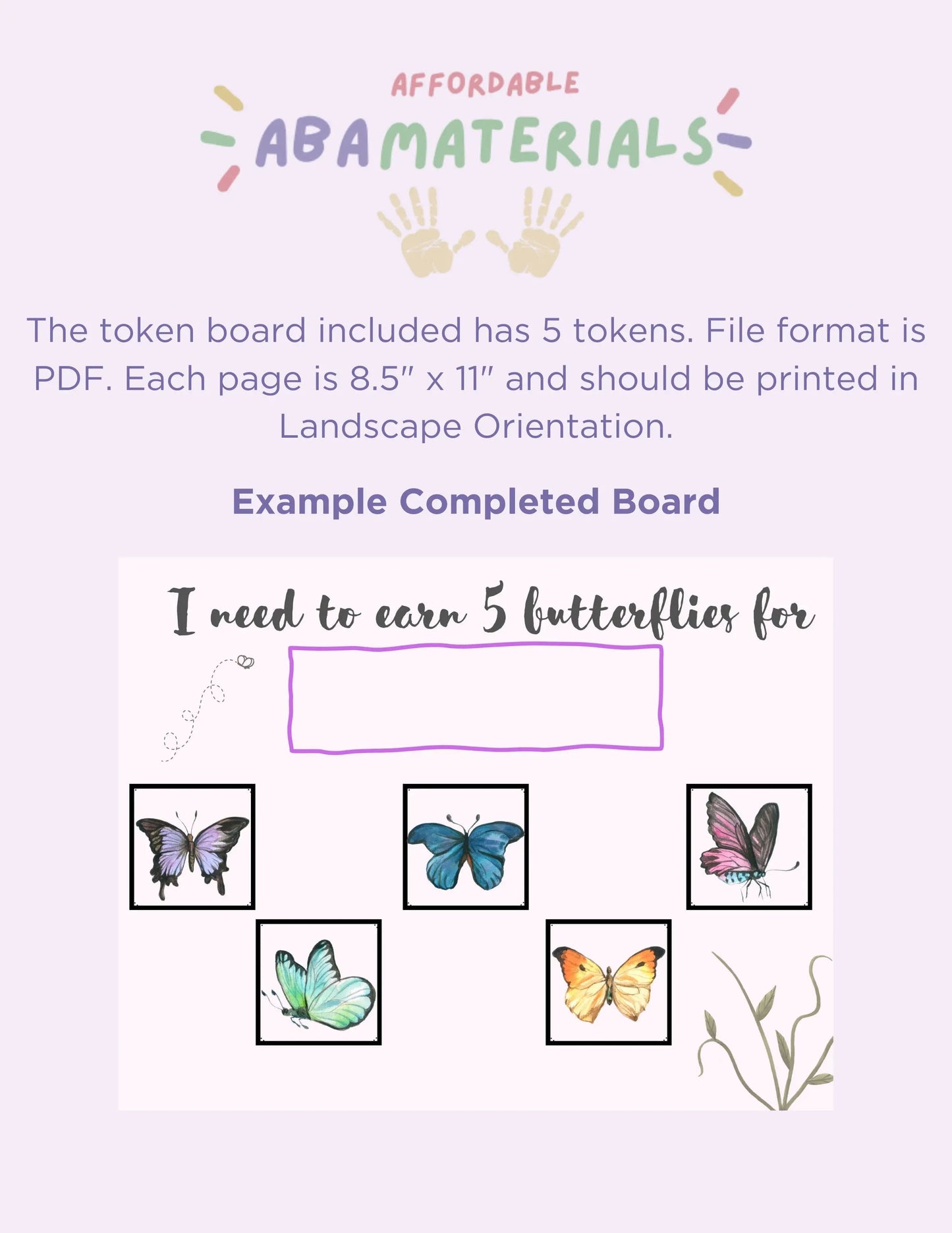 Cute Butterfly Themed MEGA Bundle: Printable First - Then Board, Schedule, & 5-piece Token Board Flutter into learning with our Matching Set My Store