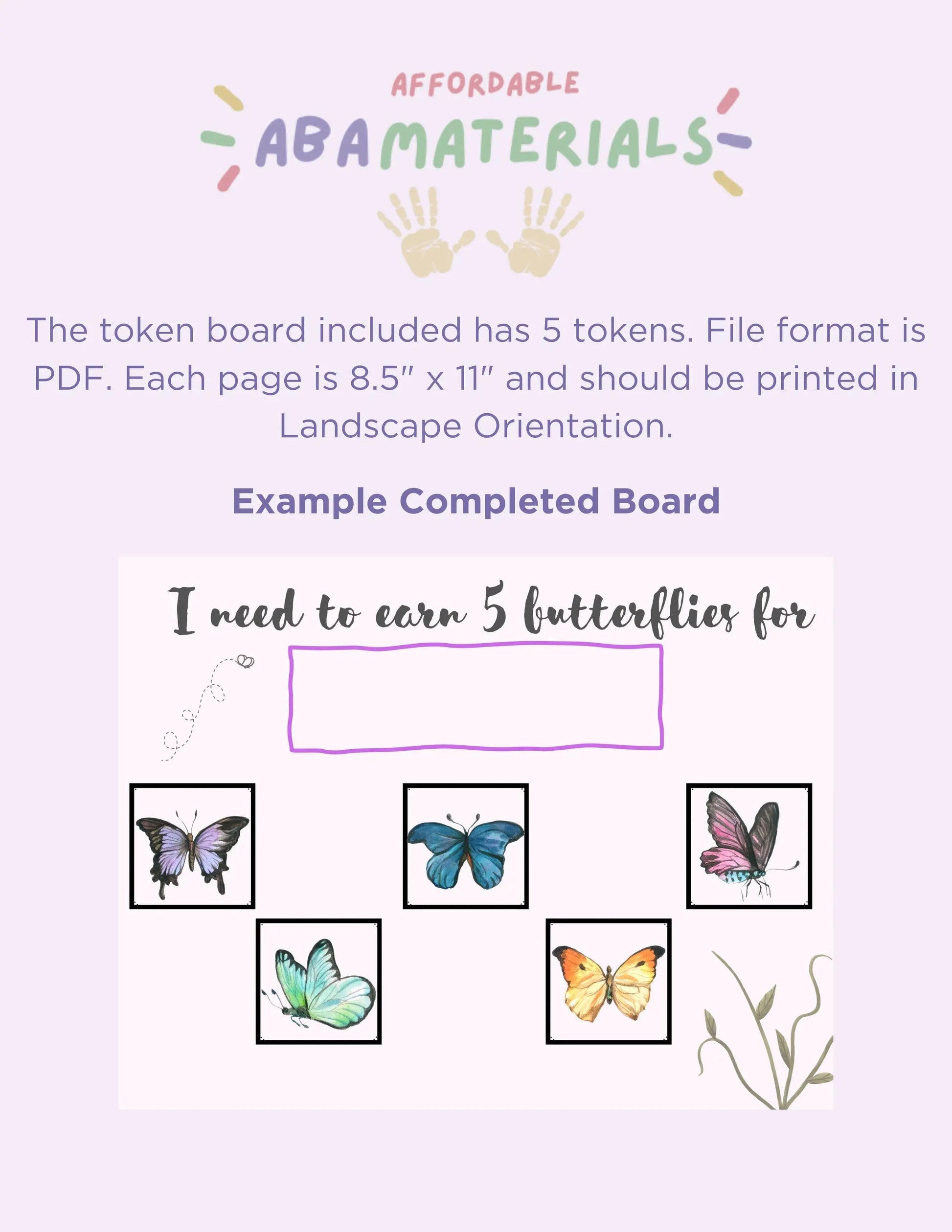 Cute Butterfly Themed MEGA Bundle: Printable First - Then Board, Schedule, & 5-piece Token Board Flutter into learning with our Matching Set My Store