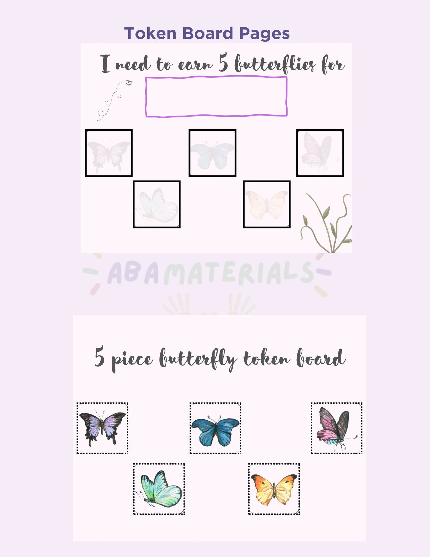 Cute Butterfly Themed MEGA Bundle: Printable First - Then Board, Schedule, & 5-piece Token Board Flutter into learning with our Matching Set My Store