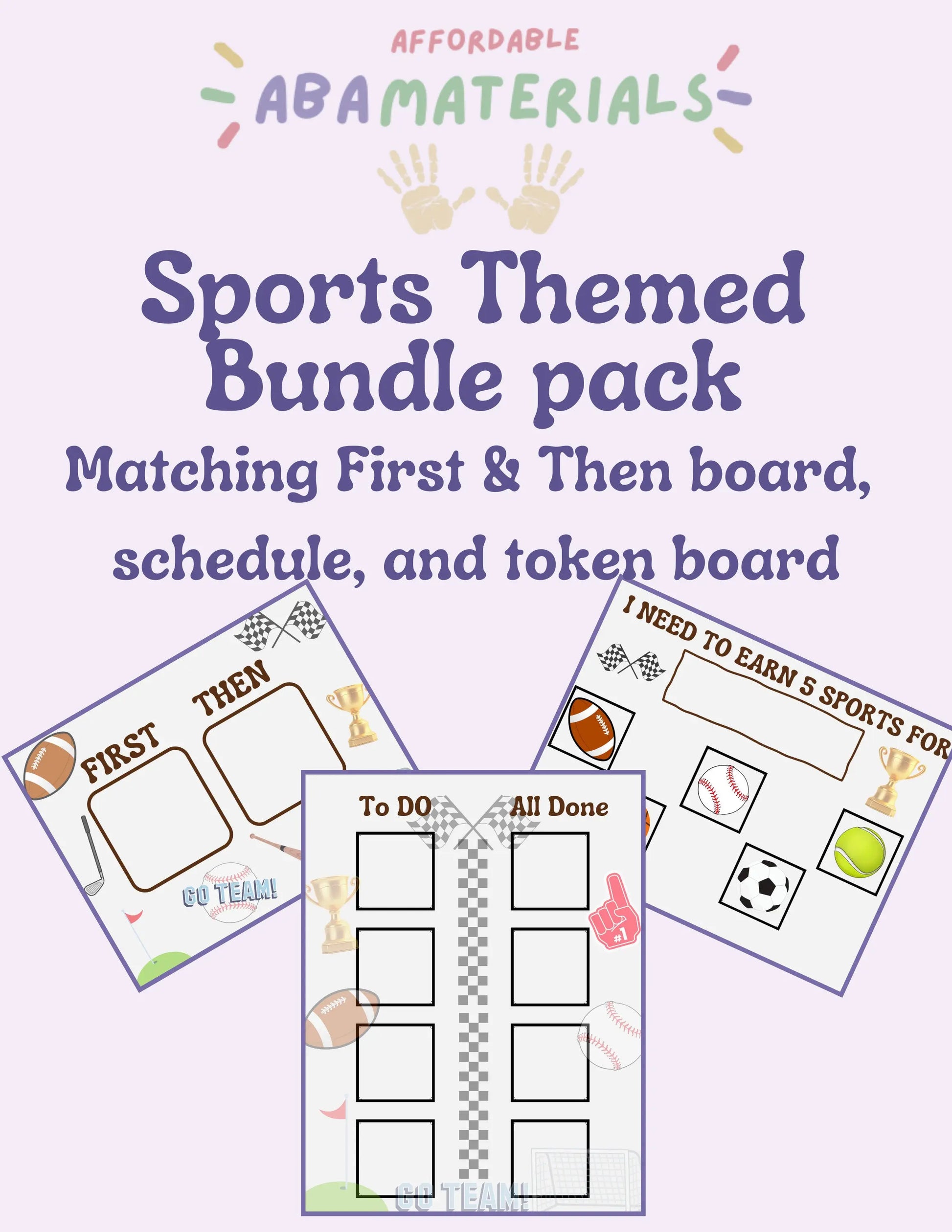 Score Big with our Sports Bundle! Printable First - Then board, schedule, & 5-piece token board for goal-oriented learning and fun routines My Store
