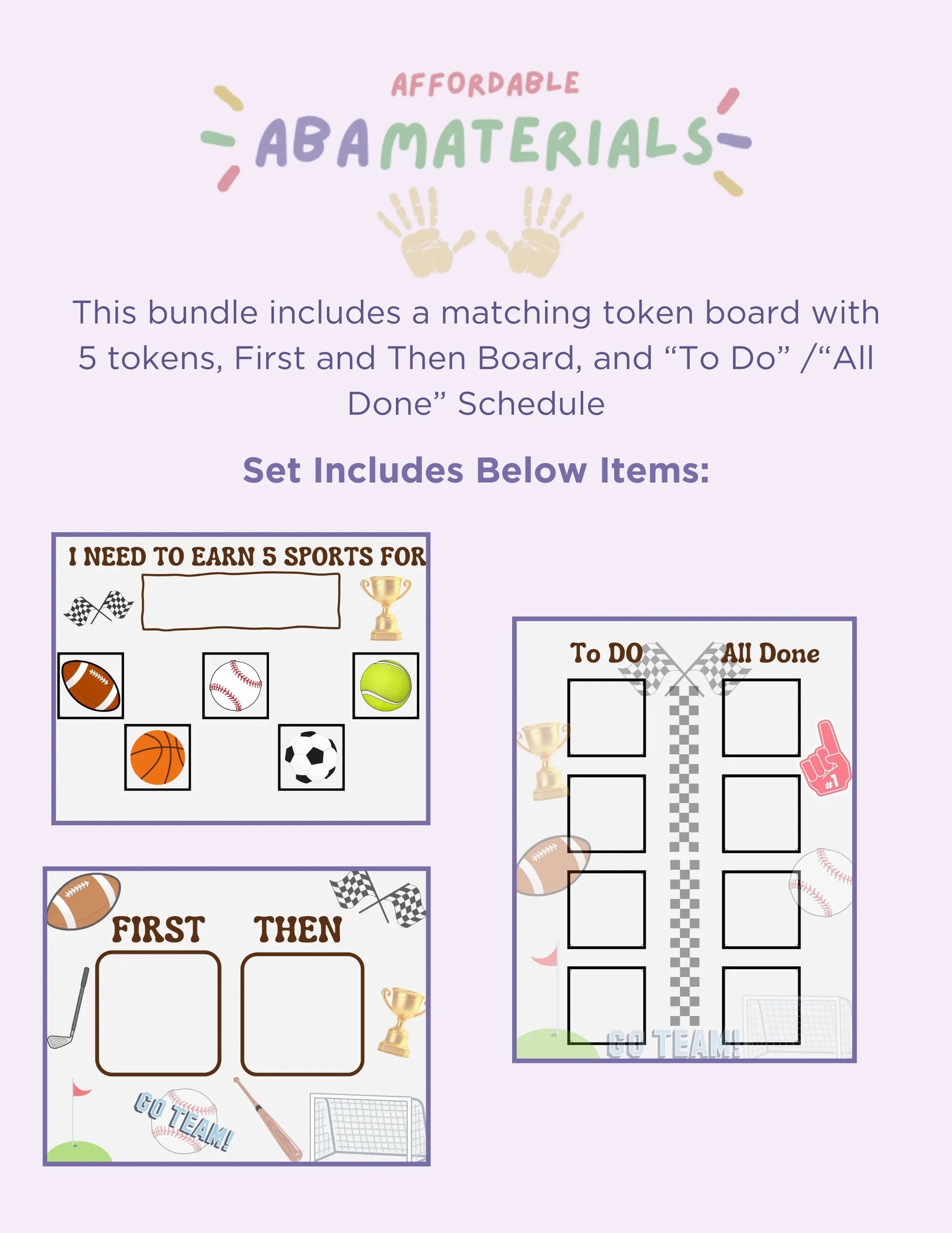 Score Big with our Sports Bundle! Printable First - Then board, schedule, & 5-piece token board for goal-oriented learning and fun routines My Store