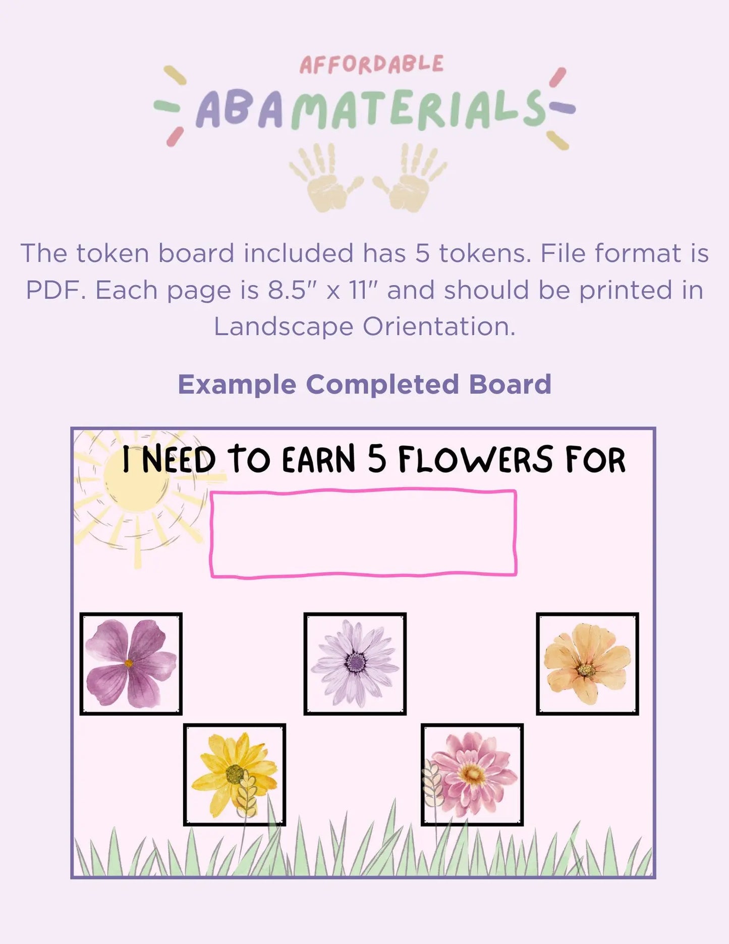 Cute Spring Flower Themed Bundle- Printable 5 Piece Token Economy System, Schedule Board, and First and Then Board Matching Set My Store
