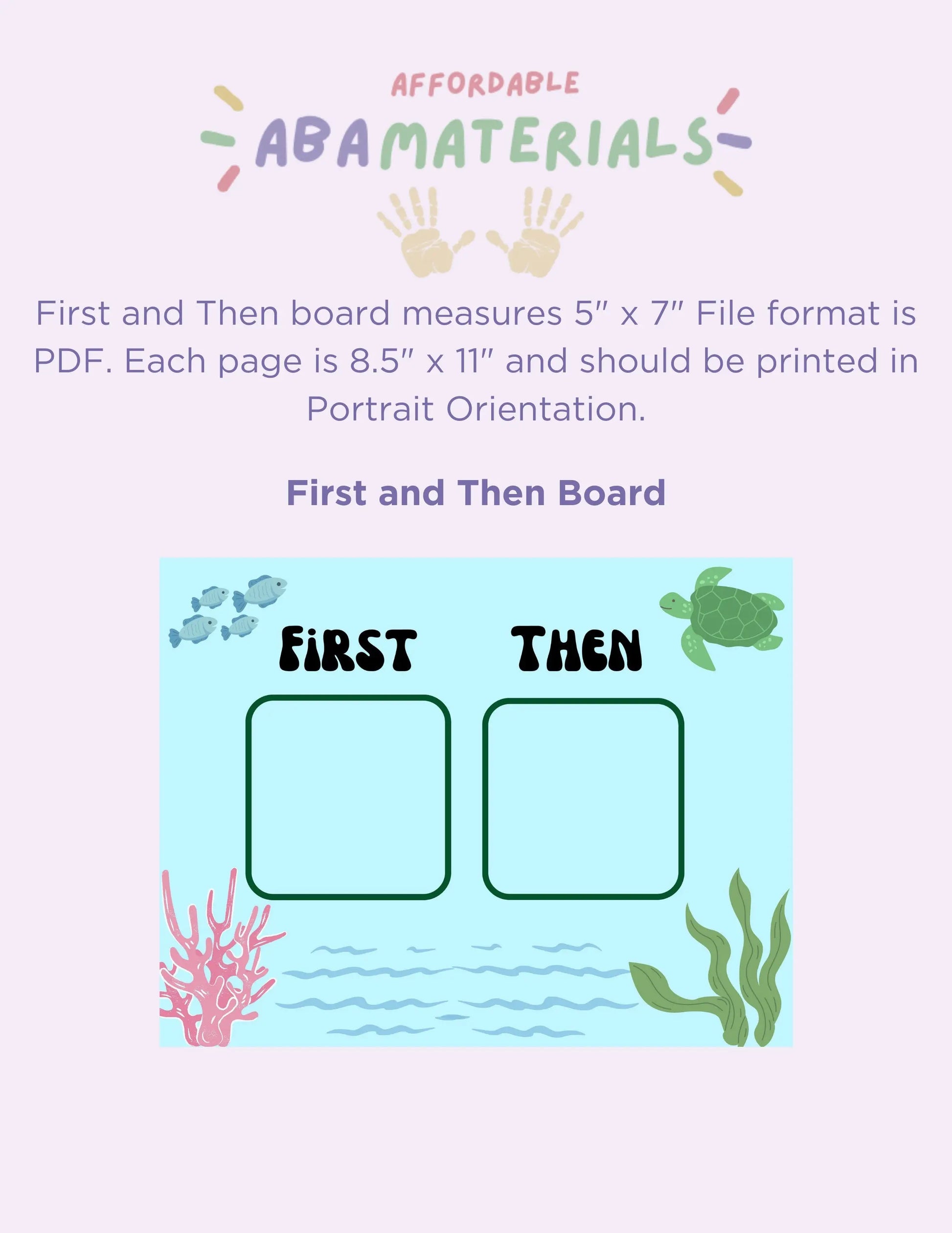 Adorable Ocean Animal Bundle Pack: Printable MEGA Bundle with Matching First-Then Board, Schedule, and Token Board Perfect for Kids or Adult My Store