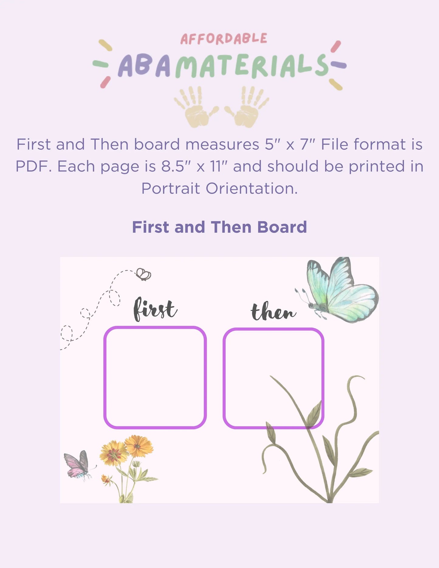 Cute Butterfly Themed MEGA Bundle: Printable First - Then Board, Schedule, & 5-piece Token Board Flutter into learning with our Matching Set My Store