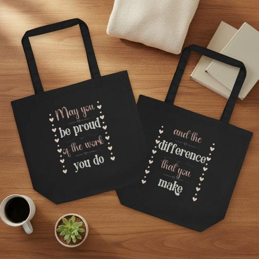 Inspirational Tote Bag - "Proud of the Work You Do" Message Perfect for ABA Professionals, Therapists, or Teachers Affordable ABA Materials
