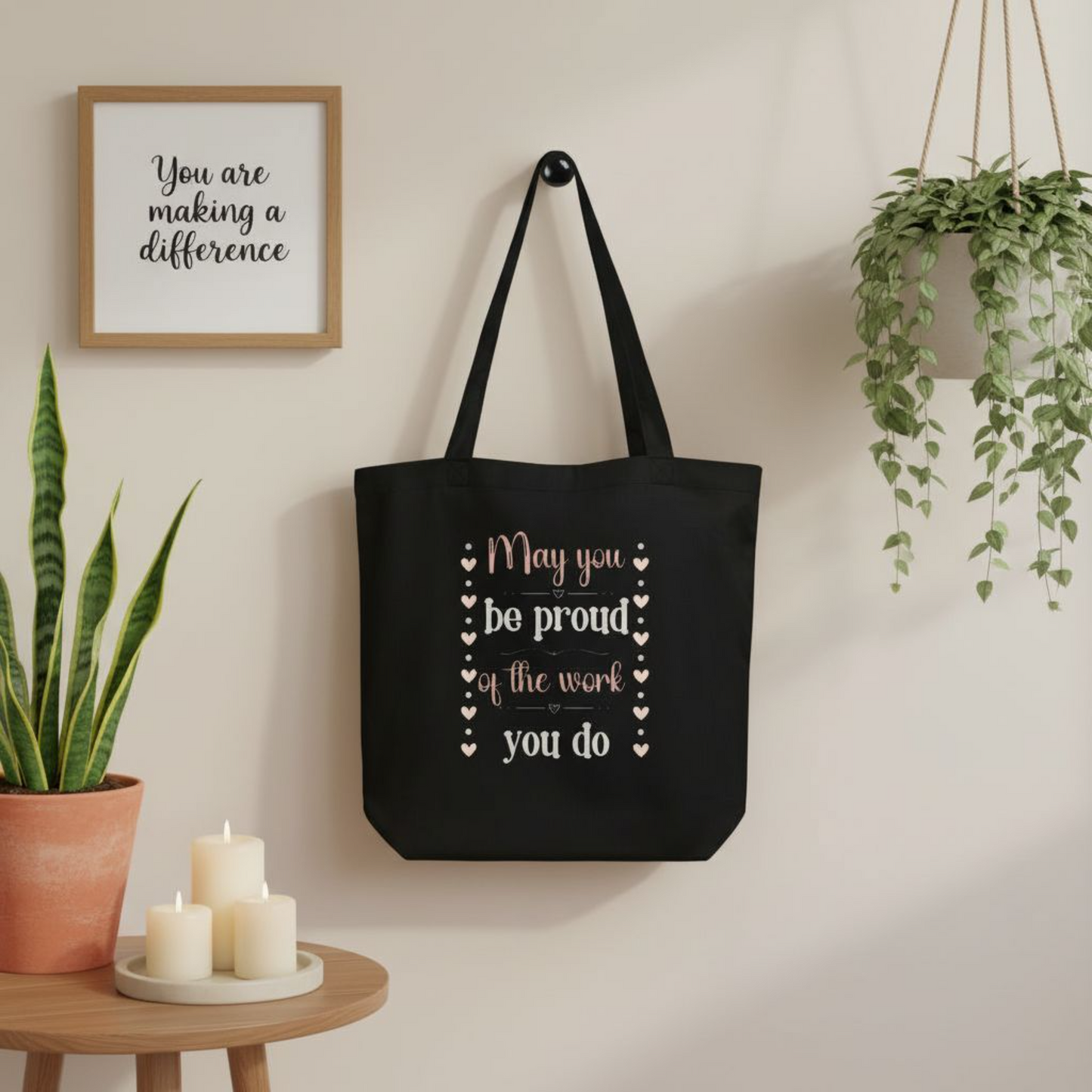 Inspirational Tote Bag - "Proud of the Work You Do" Message Perfect for ABA Professionals, Therapists, or Teachers Affordable ABA Materials