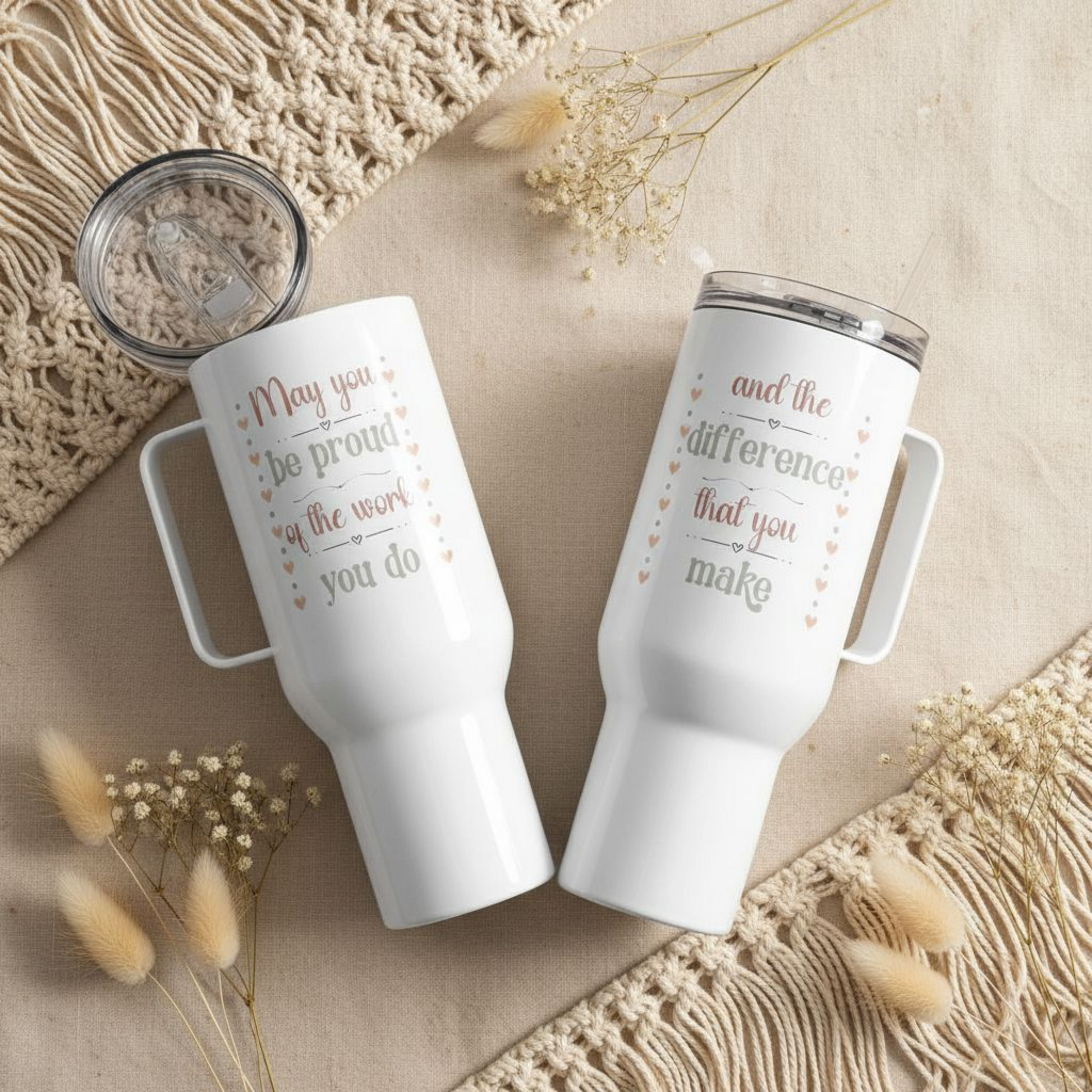 Personalized 40 oz Travel Mug – Proud of the Work You Do Travel mug with a handle Affordable ABA Materials