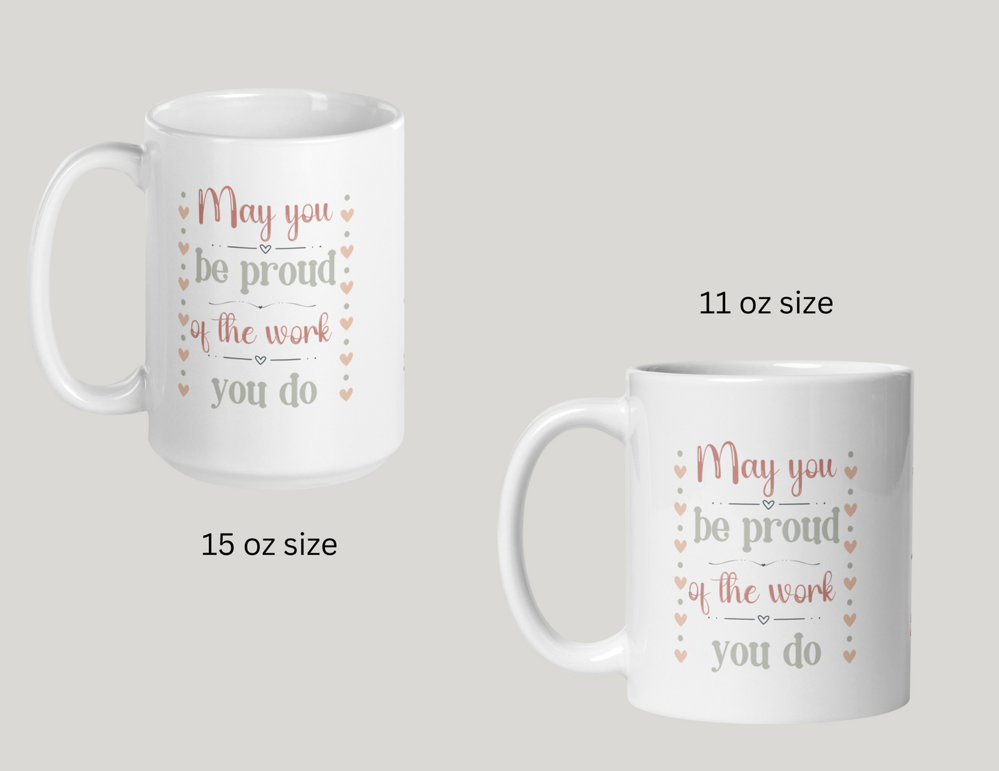 Personalized Ceramic Mug - "Proud of the Work You Do" Message for ABA Professional, Therapist, or Teacher Affordable ABA Materials