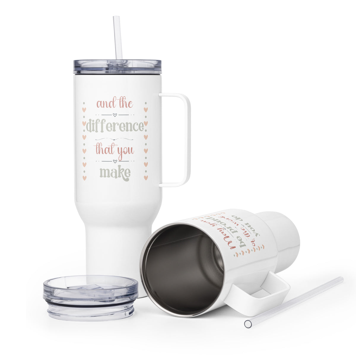 Personalized 40 oz Travel Mug – Proud of the Work You Do Travel mug with a handle Affordable ABA Materials
